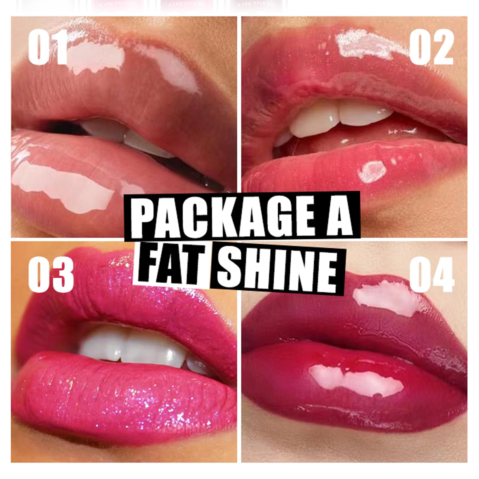Mlsmile 4 Colors Lip Oil Lip Glaze Set, Tinted Gloss Lip Gloss Oil, Plumping Moisturizing And Nourishing Lips, Long Lasting Fres