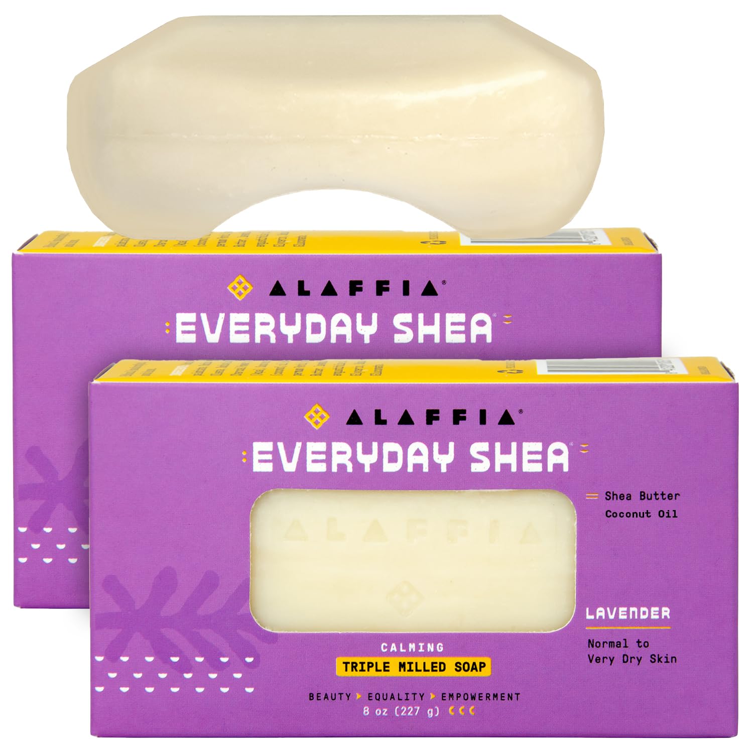 Alaffia EveryDay Shea Soap Bar - Body Soap, Natural Coconut Oil, Shea Butter & Aromatic Plant Extracts, Ergonomic Bar Soap, Lave