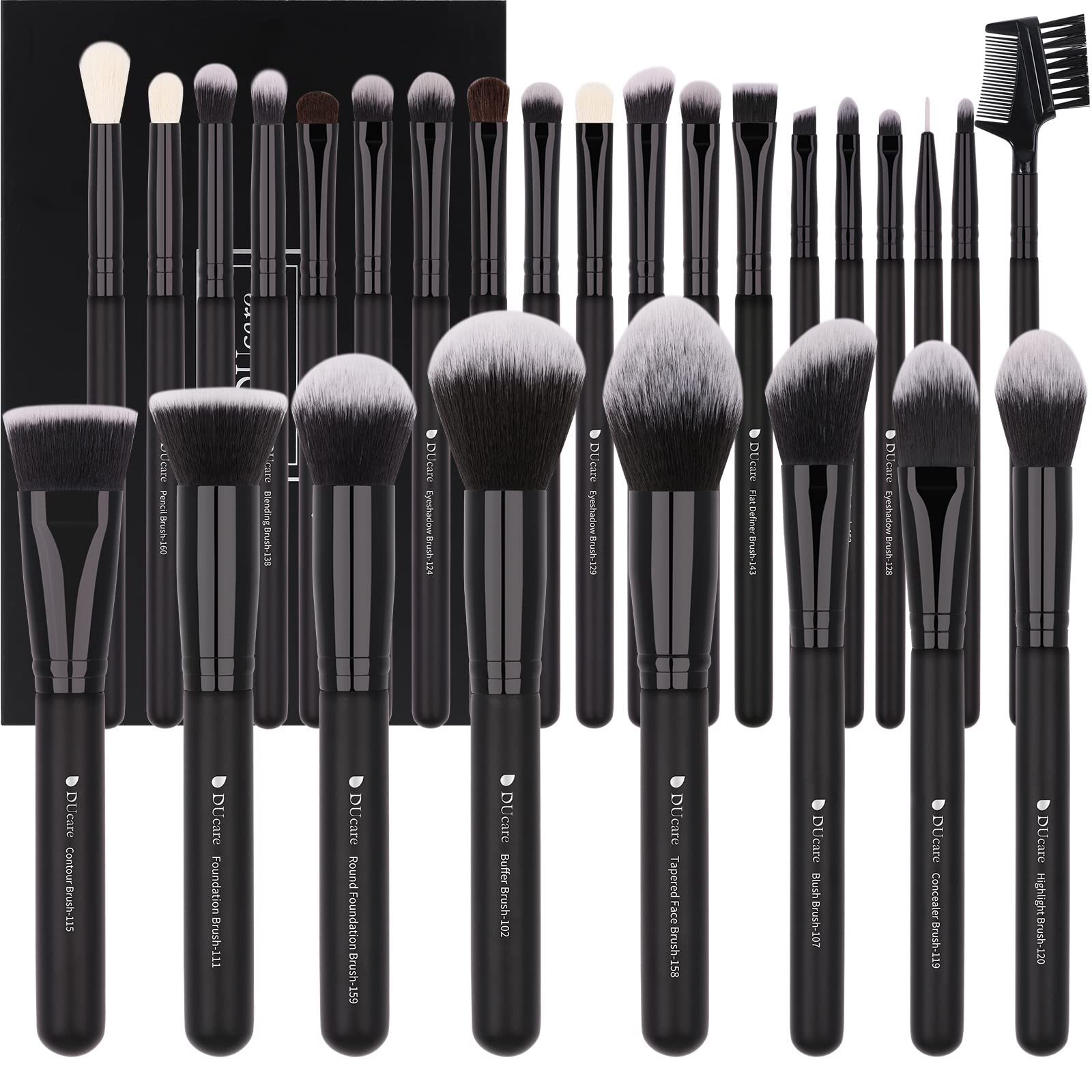 DUcare Professional Makeup Brushes Set 27Pcs Makeup Brush Set Premium Synthetic Kabuki Foundation Blending Face Powder Blush Con
