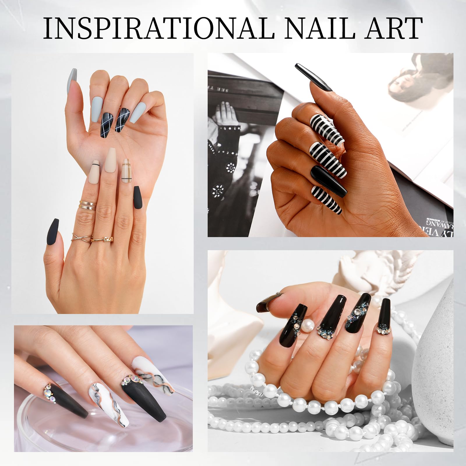 Rosalind 120G Acrylic Powder Black Acrylic Nail Powder For Nail Acrylic Extension - Professional For Acrylic Nail Caving, Dry Na