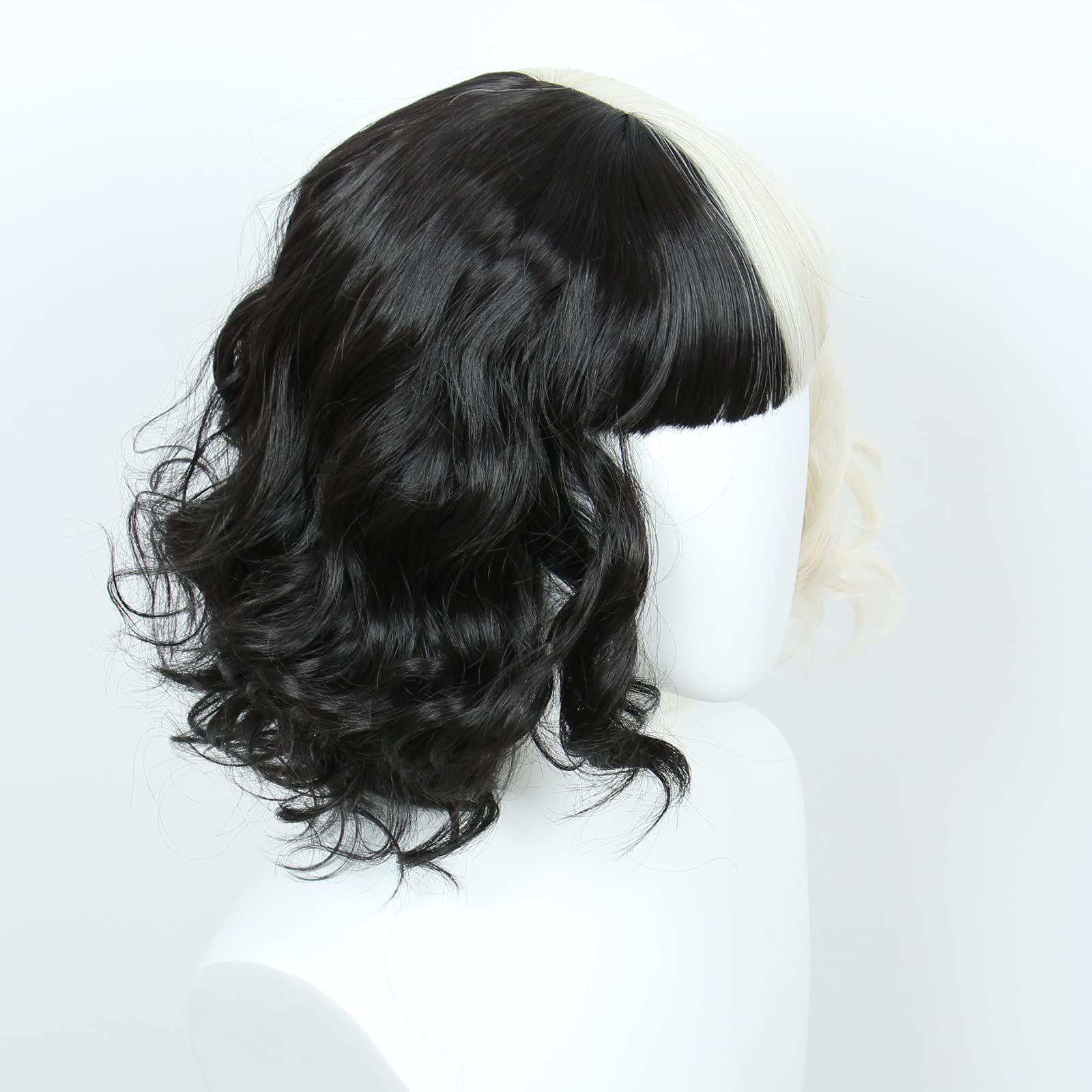 Linfairy Half Light Blonde And Black Wig Halloween Costume Cosplay Wigs For Women