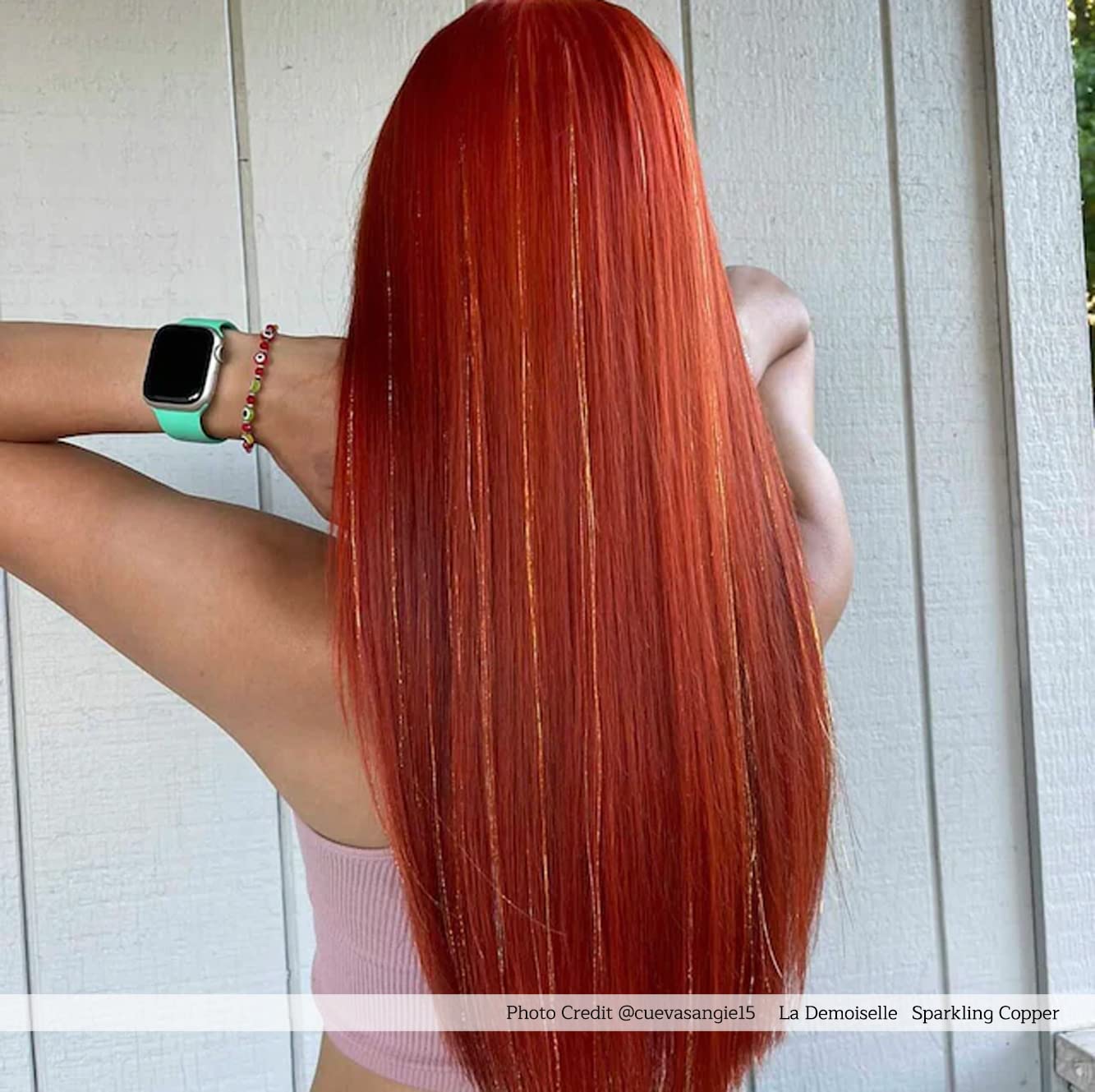 40'' Hair Tinsel 100 Strands (Sparkle Copper)