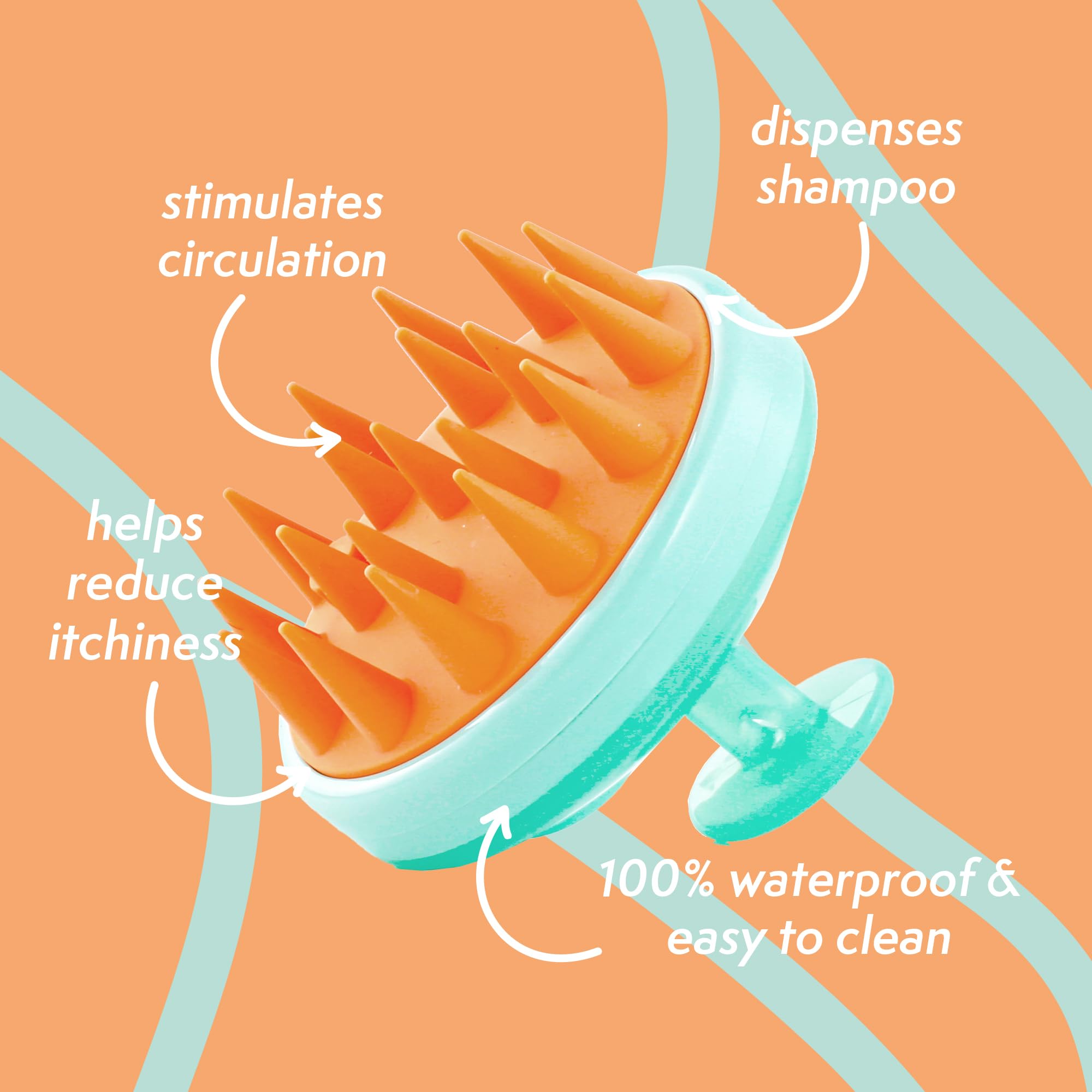 Nature Spell Shampoo Dispensing Scalp Massager | Shampoo Brush, Scalp Scrubber With Soft Silicone Bristles | Scalp Massager Hair