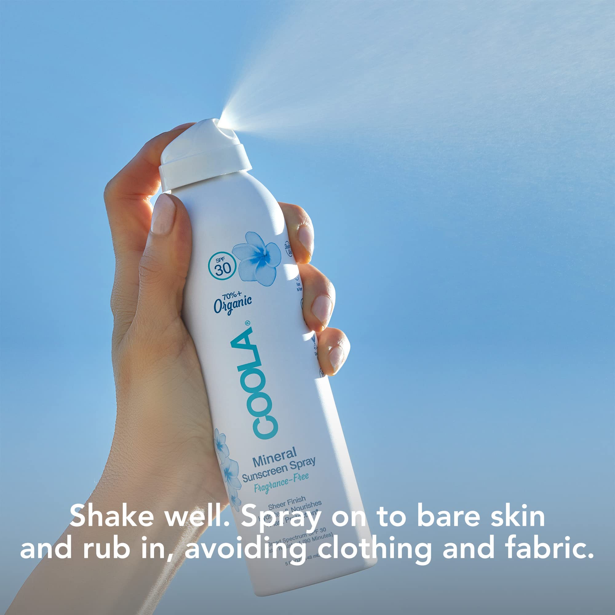 Coola Organic Mineral Sunscreen Spf 30 Sunblock Spray, Dermatologist Tested Skin Care For Daily Protection, Vegan And Gluten Fre