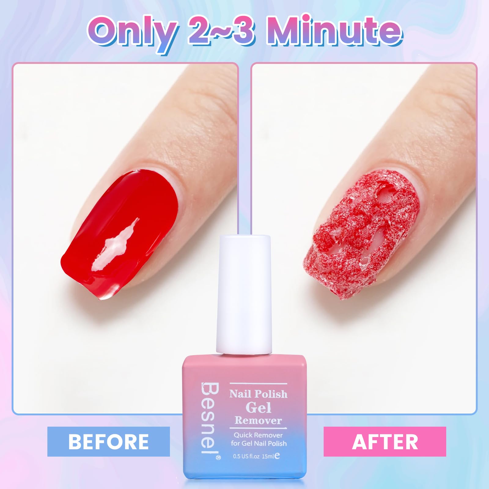 Gel Nail Polish Remover, Professional Gel Polish Remover For Nails Non-Irritating Easily & Quickly Remove Nail Polish, Gel Remov