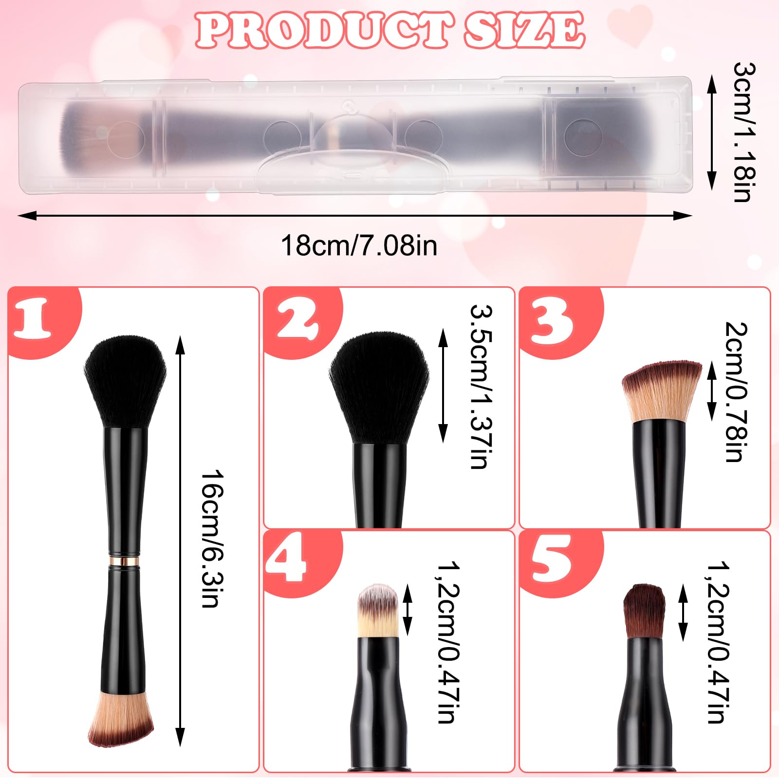 Travel Makeup Brush Set 4 In 1 Makeup Brush With Case Dual Ended Mini Travel Size Makeup Brushes Foundation/Blush Brush Eyeshado