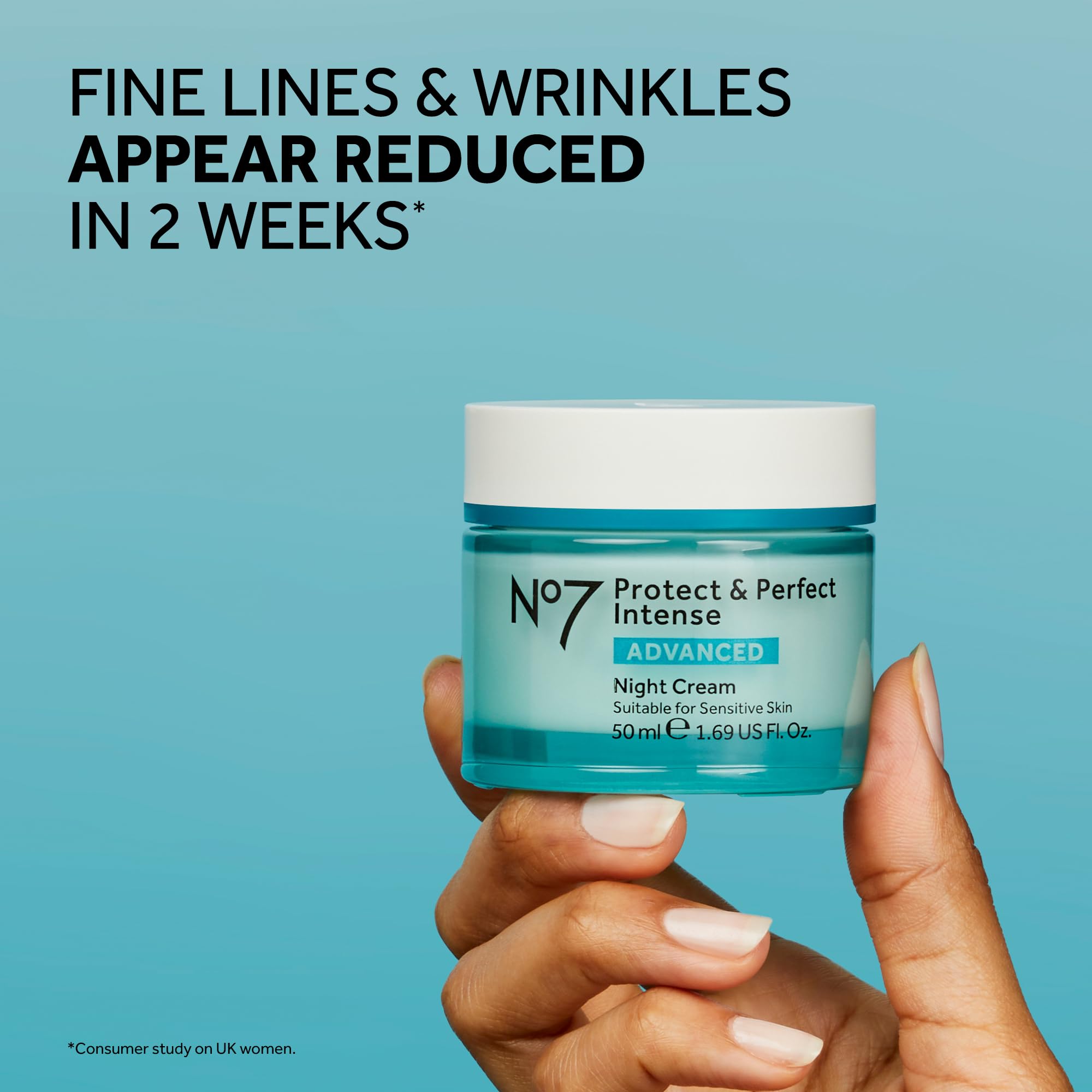 No7 Protect & Perfect Intense Advanced Night Cream Fragrance Free - Vitamin E & Shea Butter Face Cream - Fine Line Reducing Mois