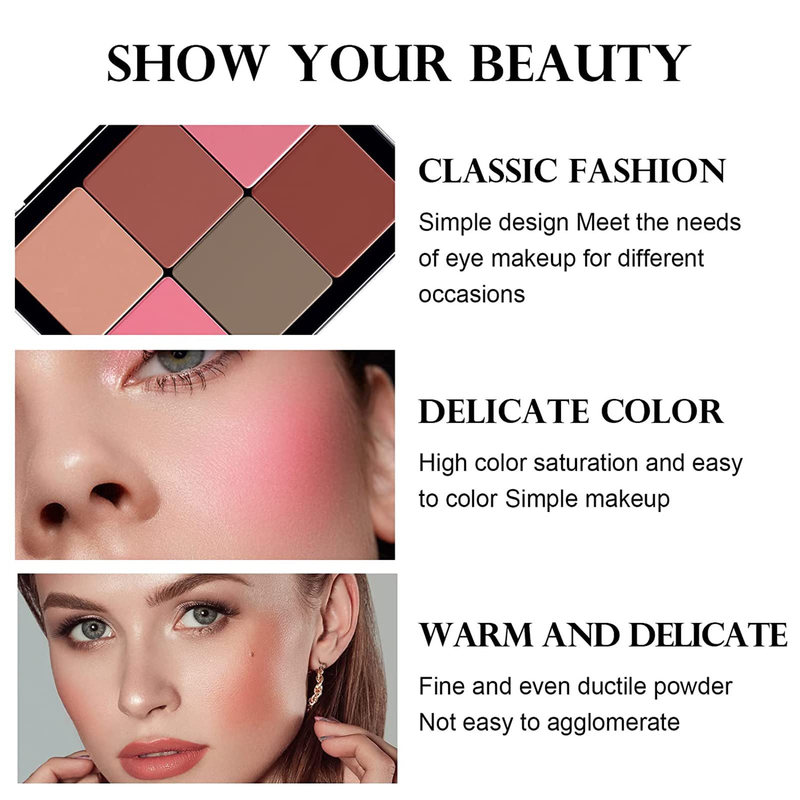 SURORAIN 12 Colors Blush Palette - Long-Wearing, Smudge Proof, Matte Finish, 4.3 oz, Cruelty-Free Face Makeup