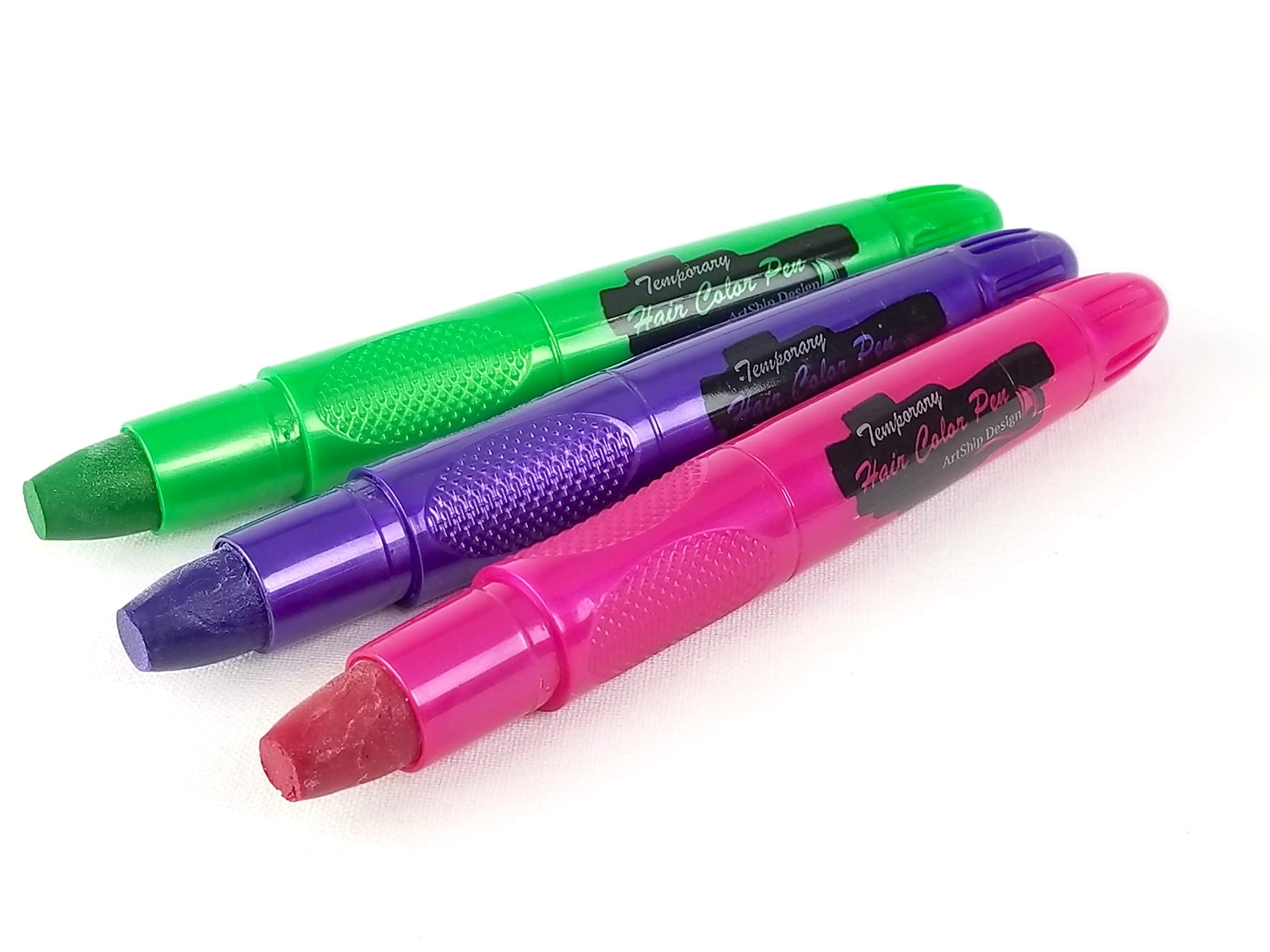ArtShip Design Hair Chalk Set - 16 Colors + 6 Glitter Pens, 16 Count, Glitter Bonus