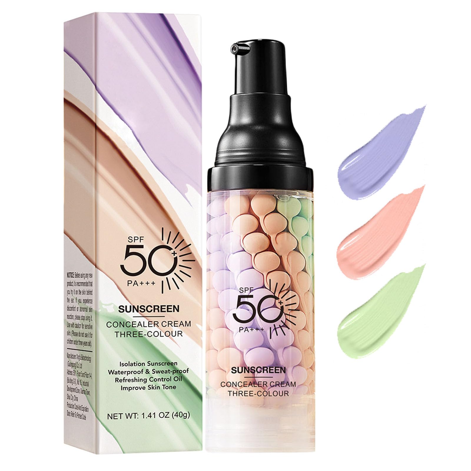 ARCHIDATE One Step Color Correcting Primer, 3 In 1 Primer for Face Before Makeup, Sunscreen Isolation Cream, SPF 50, Even Skin T