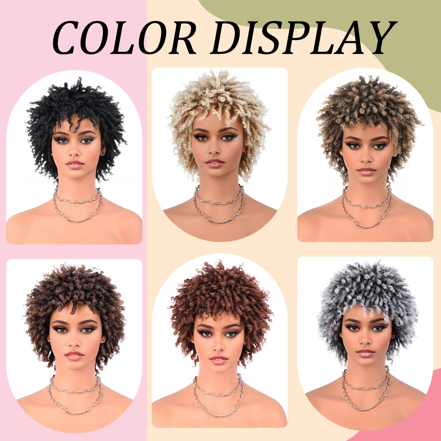 Sun Locs Short Dreadlocks Wigs For Black Women And Men With Clips In, Pixie Cut Synthetic Faux Locs Braided Afro Twist Dreadlock