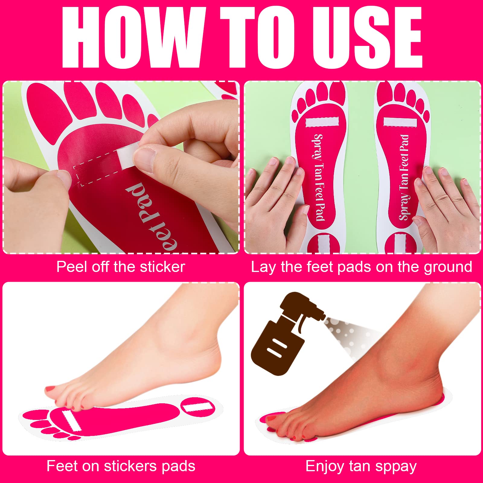 Nuenen 120 Pairs Spray Tan Adhesive Feet Tanning Pads Protectors Disposable Adhesive Spray Tan Feet Pads for Sunless Spray Tanni