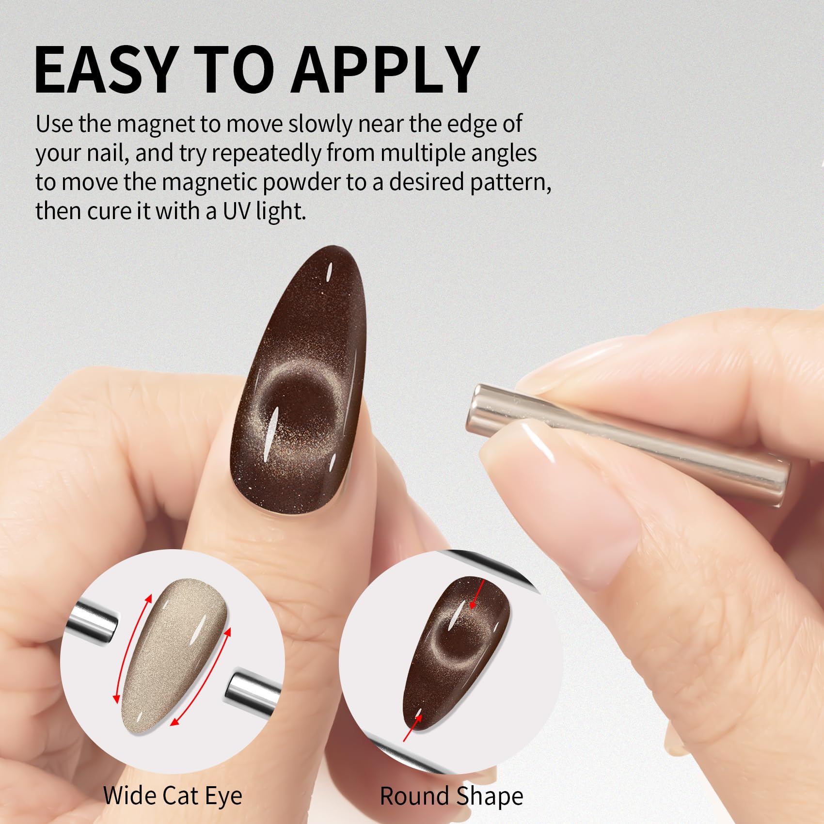 Maychao 15Ml Cat Eye Gel Nail Polish 1Pc Brown Black Gel Polish With Magnet Soak Off Holographic Magnetic Nail Polish For Nail A