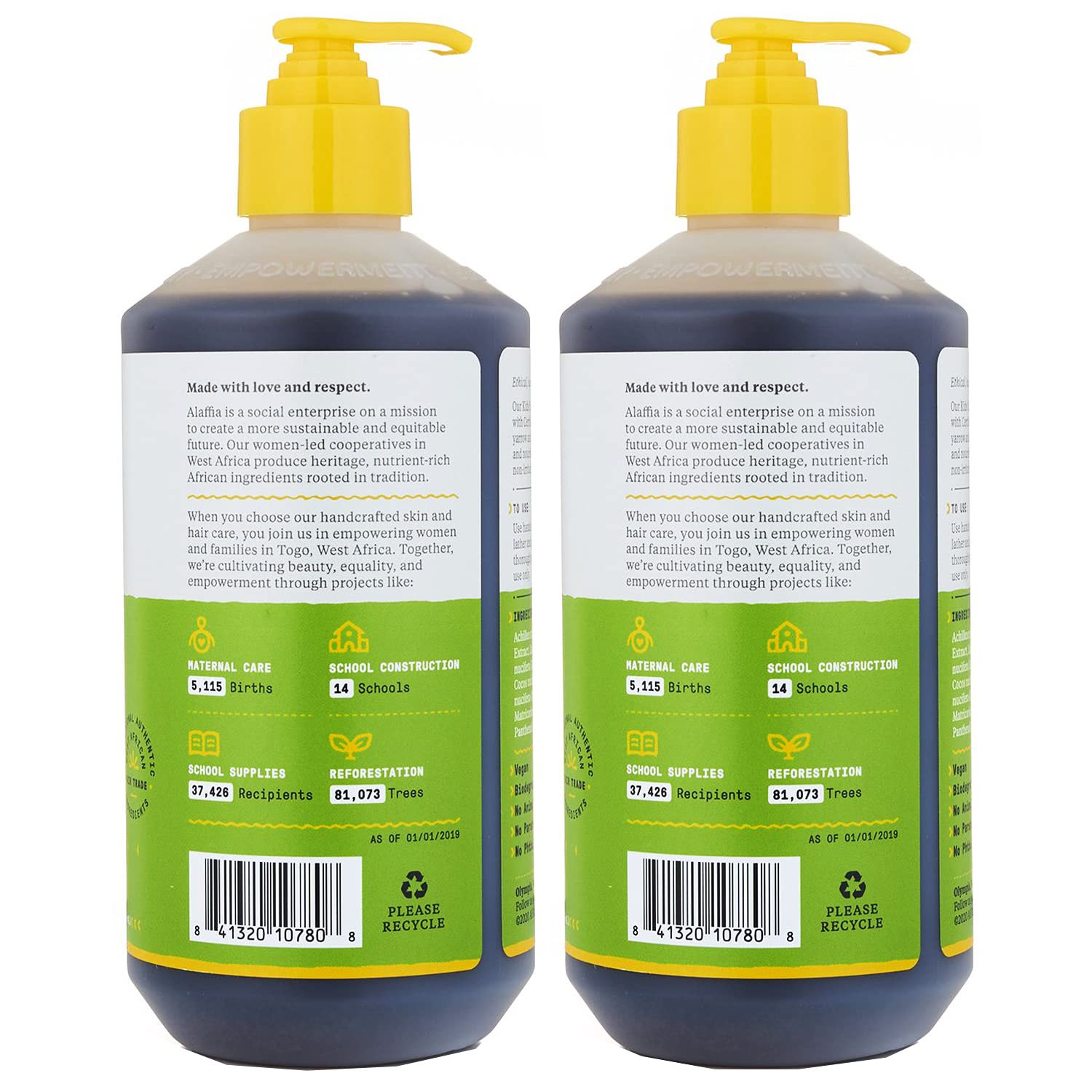 Alaffia Babies and Kids Shampoo and Body Wash, Gentle and Calming Support for Soft Hair and Skin with Yarrow and Chamomile, Coco