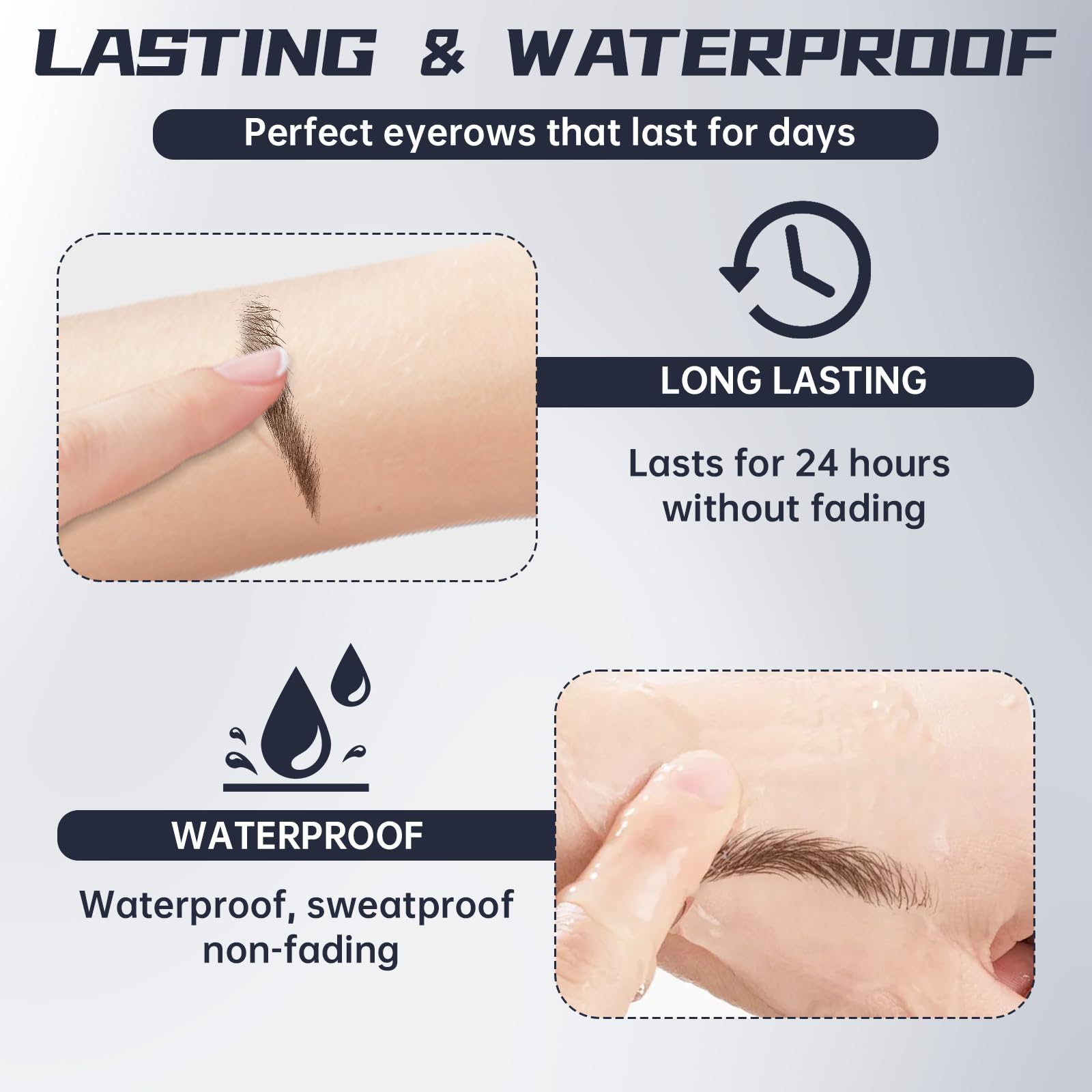 Hosaily Microblading Eyebrow&Lower Eyelash Pen With Two Micro-Fork Tipped Waterproof Long Lasting Smudge Proof Magical Upgraded