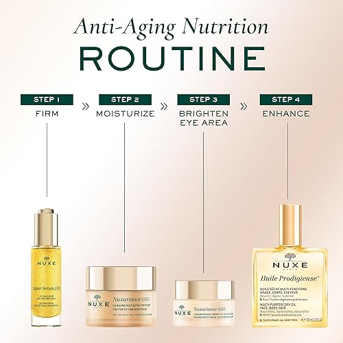 Nuxe Nuxuriance Gold Nutri-Replenishing Night Cream | Face Anti-Aging Moisturizer With Shea Butter & Hyaluronic Acid, 1.7 Oz