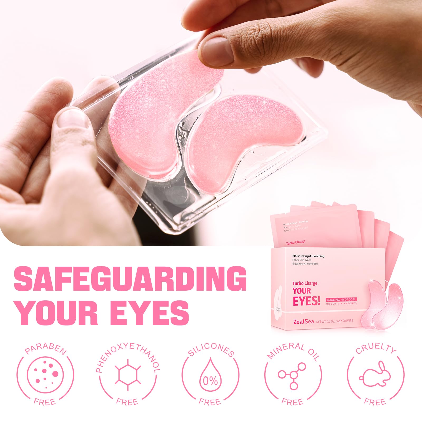 ZealSea Under Eye Patches for Puffy Eyes and Dark Circles (Collagen, 20pairs), Anti-wrinkle Patches, Eye Bags Remover for Women,