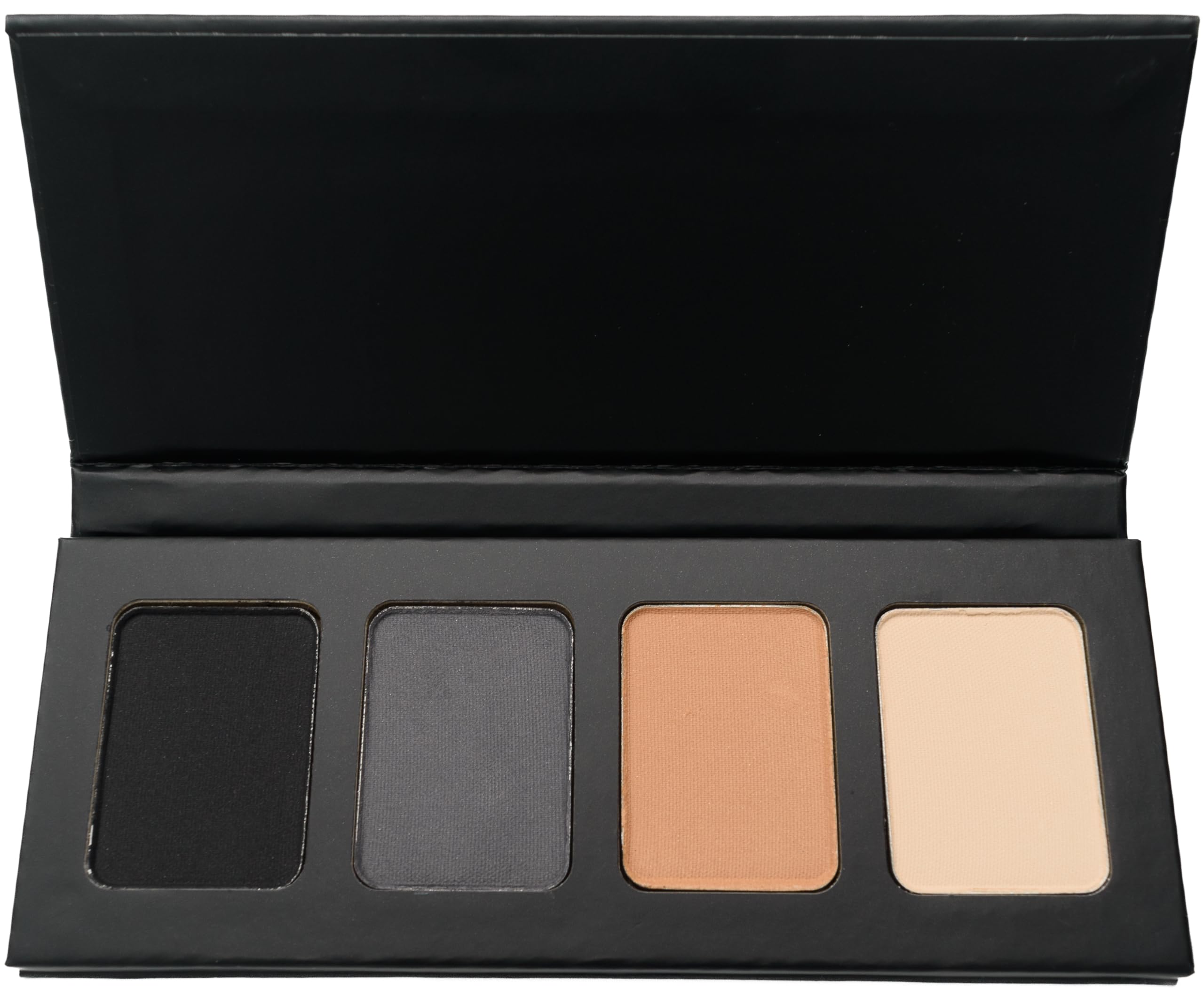 Pure Ziva Matte Black, Silver Grey, Light Brown And Off White Vegan Eyeshadow Mini Palette; Talc, Paraben & Cruelty Free