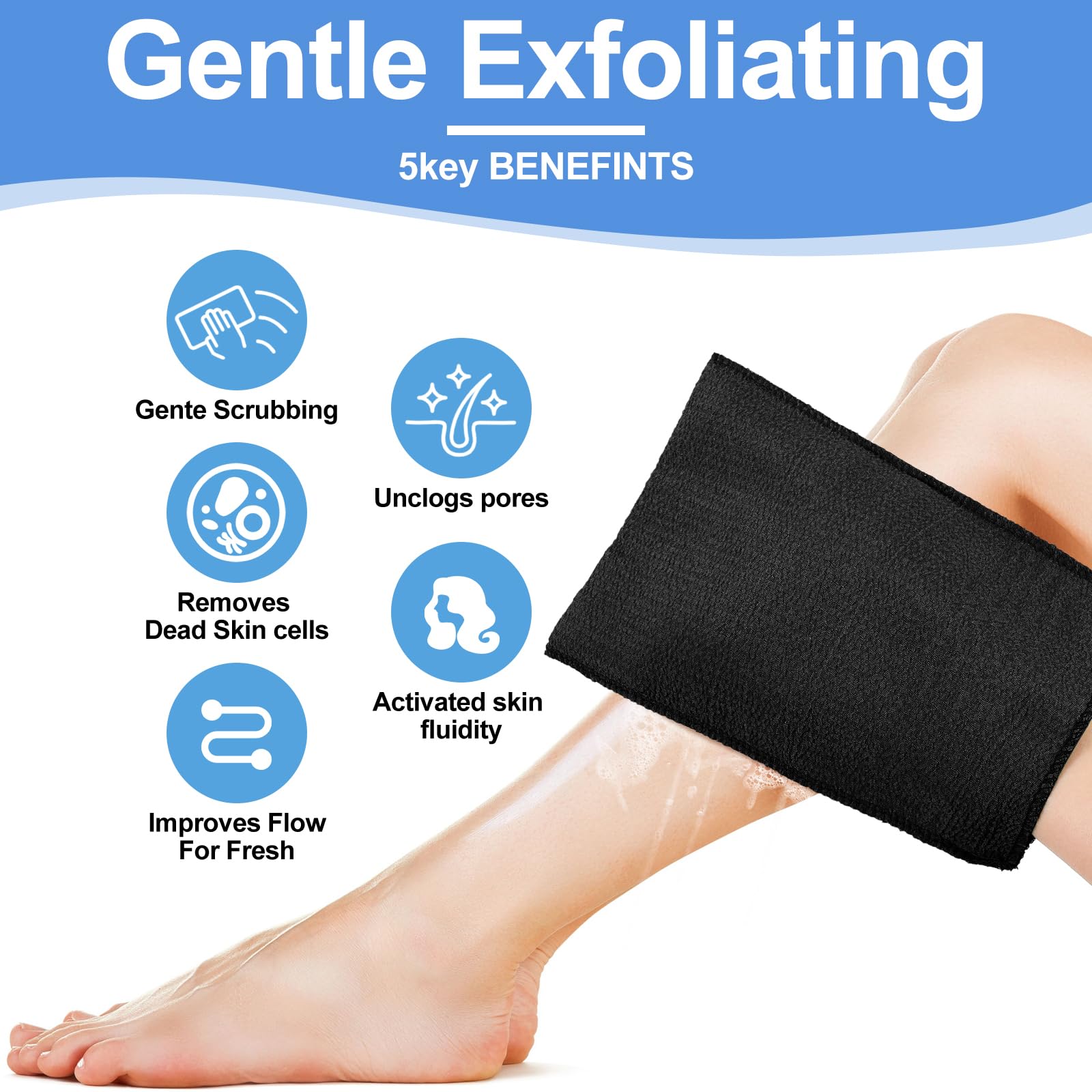 Tatuo 12 Pieces Korean Exfoliating Mitt Exfoliating Cloth Towel Korean Style Body Scrub Korean Style Scrubbing Cloth Bath Body E