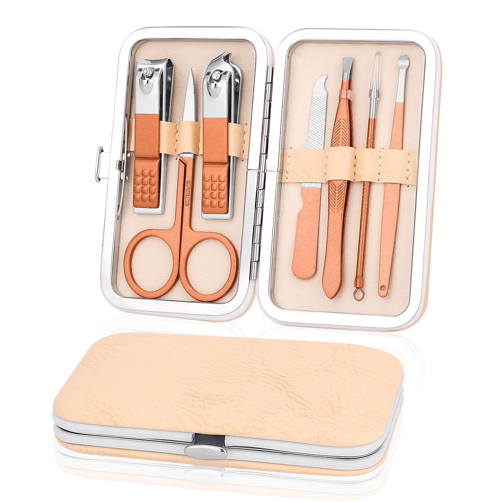 Manicure Set-Stainless Steel Nail Care Set-Professional 7 In 1 Ingrown Toenail Clipper Grooming Tool-Pedicure Kit & Toe Nail Cut