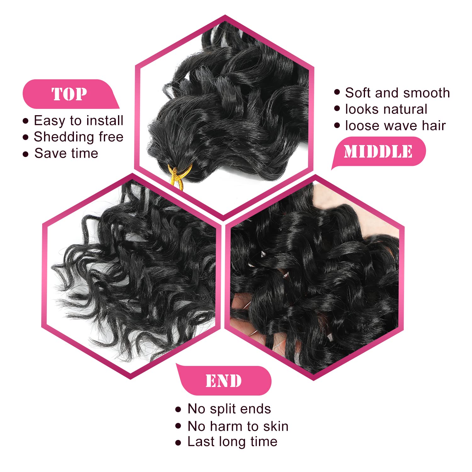 Gogo Curl Crochet Hair 14 Inch 7 Packs Short Curly Crochet Hair For Blcak Women - Beach Curl Crochet Hair - Deep Wave Crochet Ha