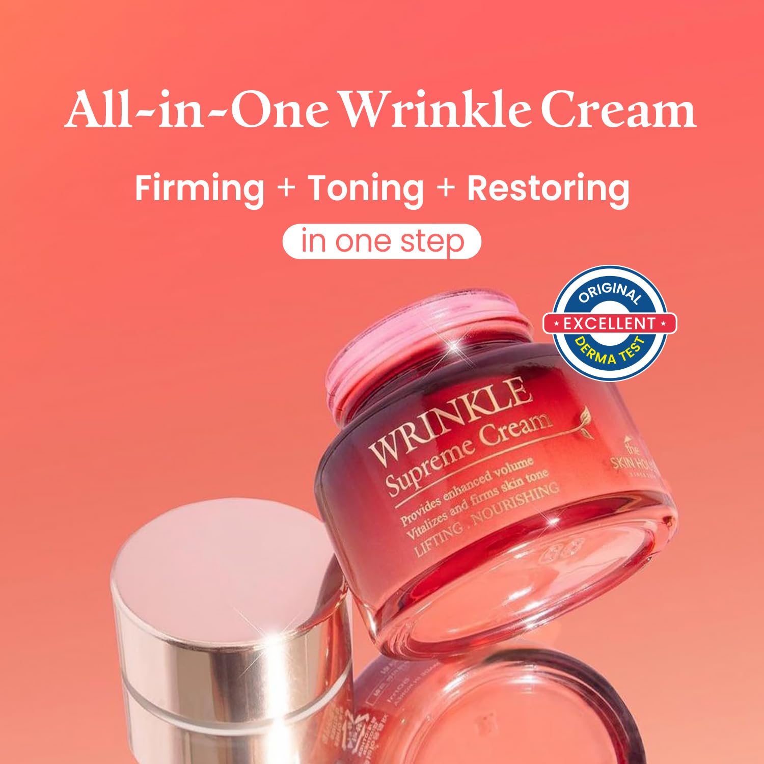 THE SKIN HOUSE Wrinkle Supreme Cream 1.69 fl.oz Korean Fermented Red Ginseng, Adenosine, Mushrooms l Wrinkles, Fine Lines l Kore