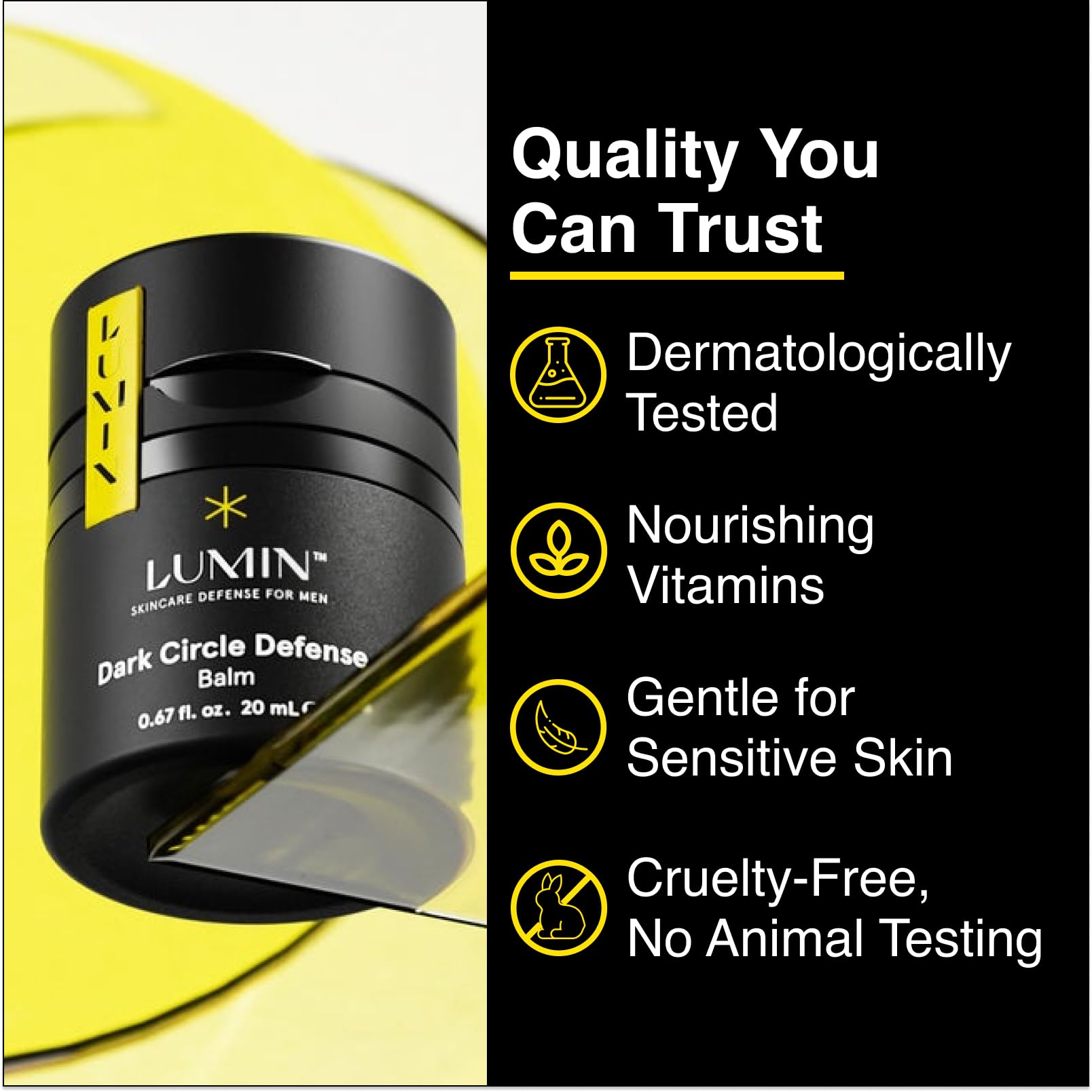 Lumin - Men'S Dark Circle Defense Balm - Anti-Aging Korean Formulated Eye Cream Treatment For Dark Circles, Fine Lines, & Wrinkl