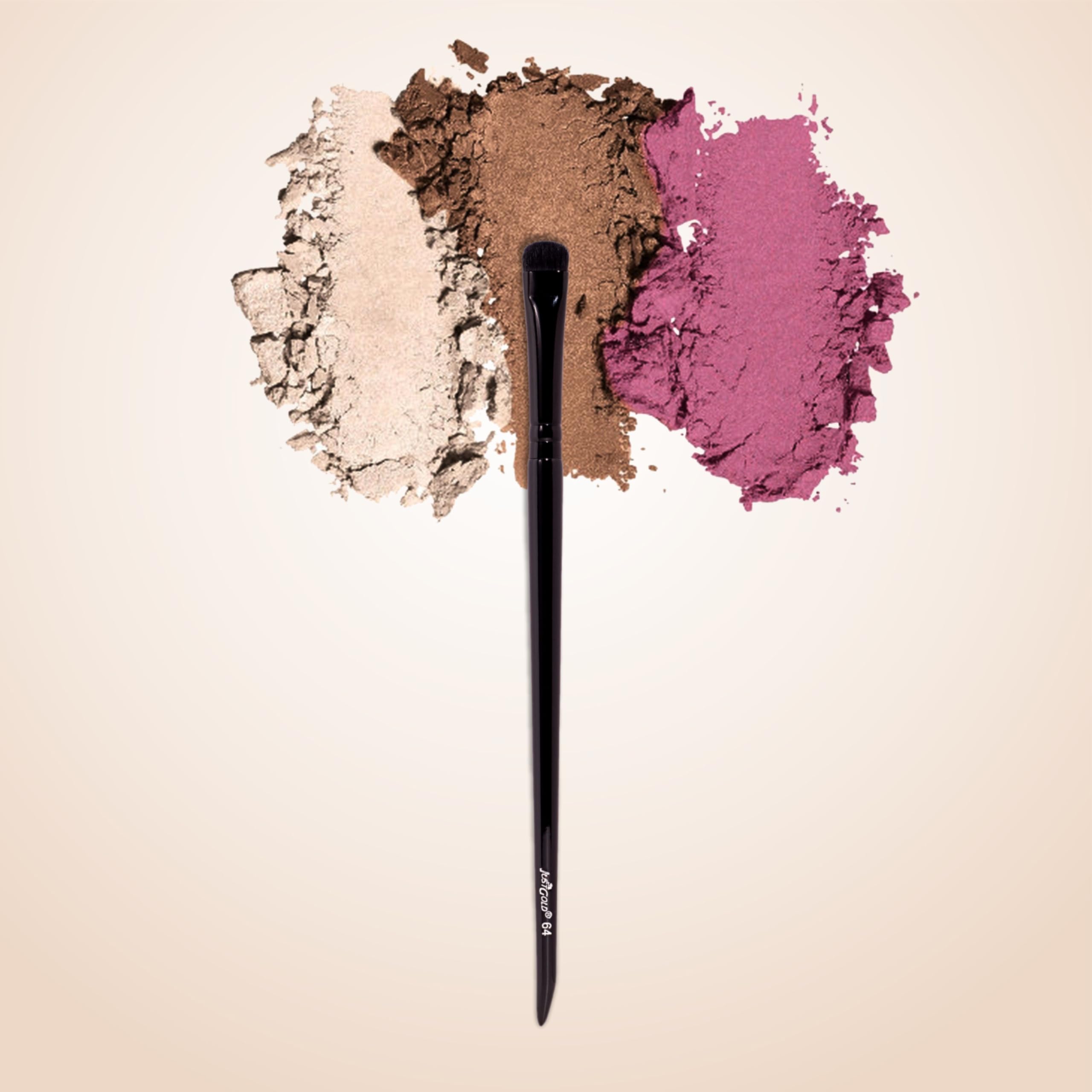 Justgold Smudge Brush Small Curved Densely Packed Blending Diffusing Eyeshadow Eyeliner Makeup Tool With Wooden Handle Metal Fer