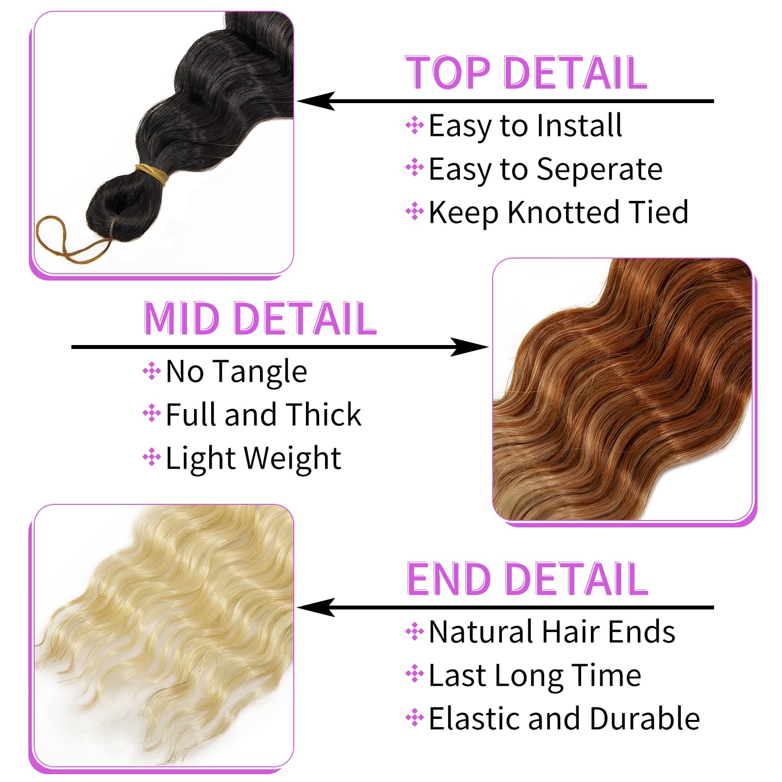 QRHSUKA Curly Braiding Hair 30Inch Ocean Wave Crochet Hair 7Packs Curly Crochet Hair Wet and Wavy Braiding Hair Synthetic Croche