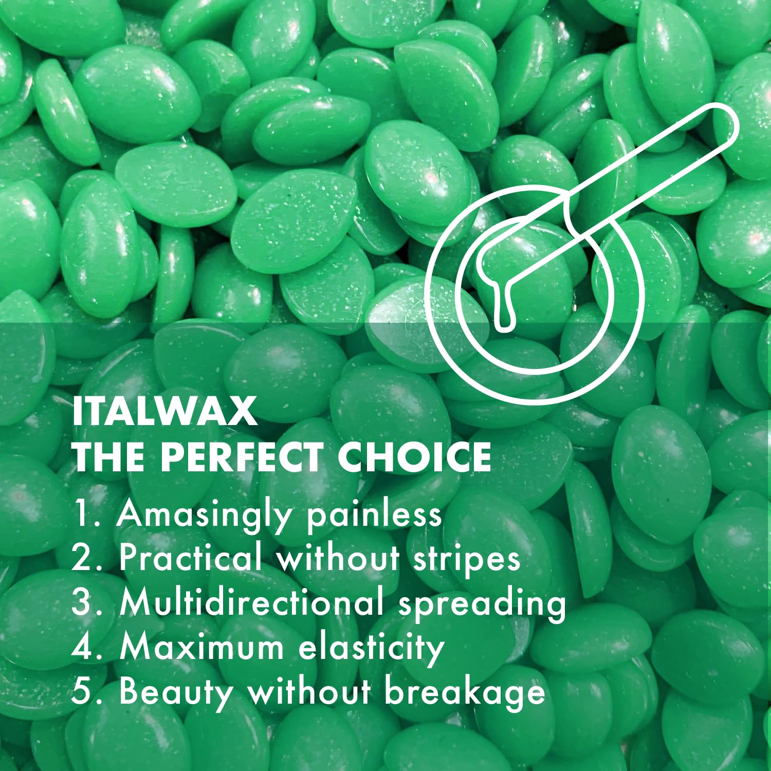 Italwax Hard Wax Beads For Sensitive Skin - 750G/1.65Lb - Synthetic Formulation, Scent Free, Recommended For Bikini Area And Arm
