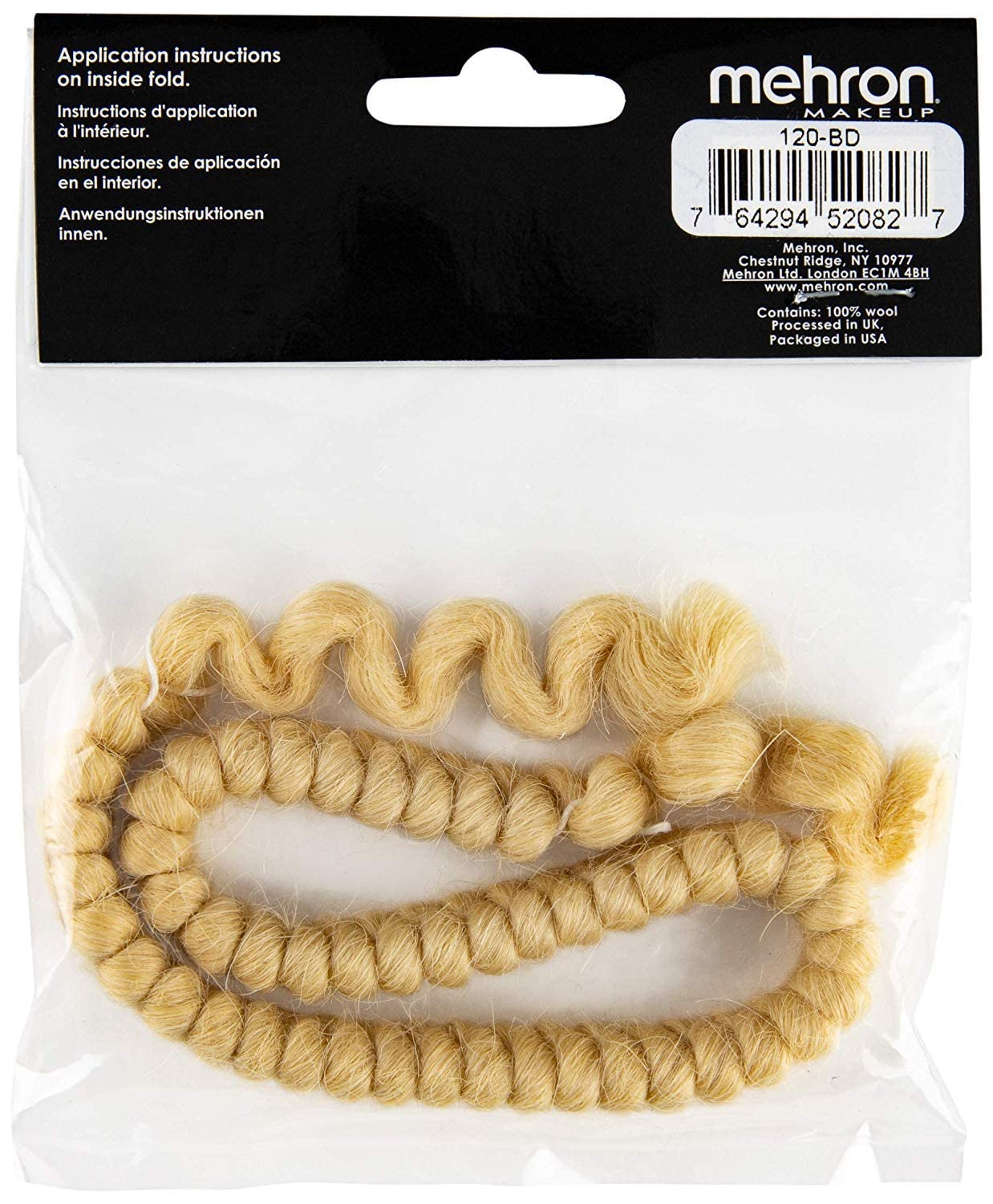 Mehron Makeup Crepe Hair 12-inch Braid (Blond)