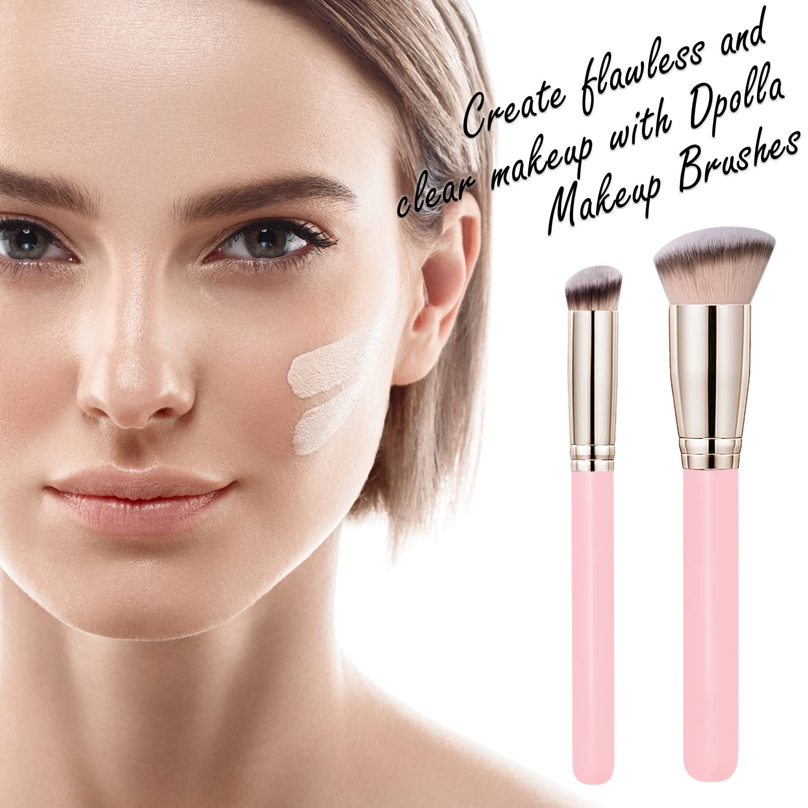 Makeup Brushes Dpolla Pro Foundation Brush And Flawless Concealer Brush Perfect For Any Look Premium Luxe Hair Contour Brush Per