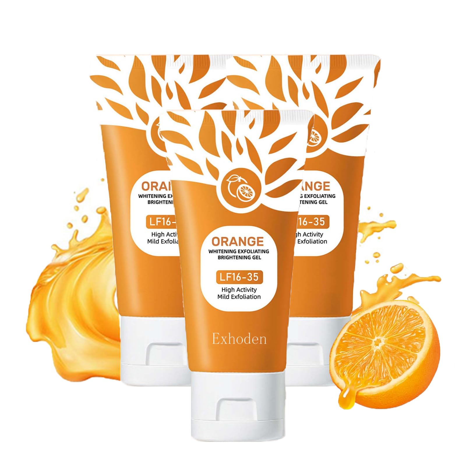 Orange Exfoliating Gel Scrub for Face, Moisturizing Orange Facial Exfoliating Gel, Deep Cleansing Peeling Scrub for All Types Sk