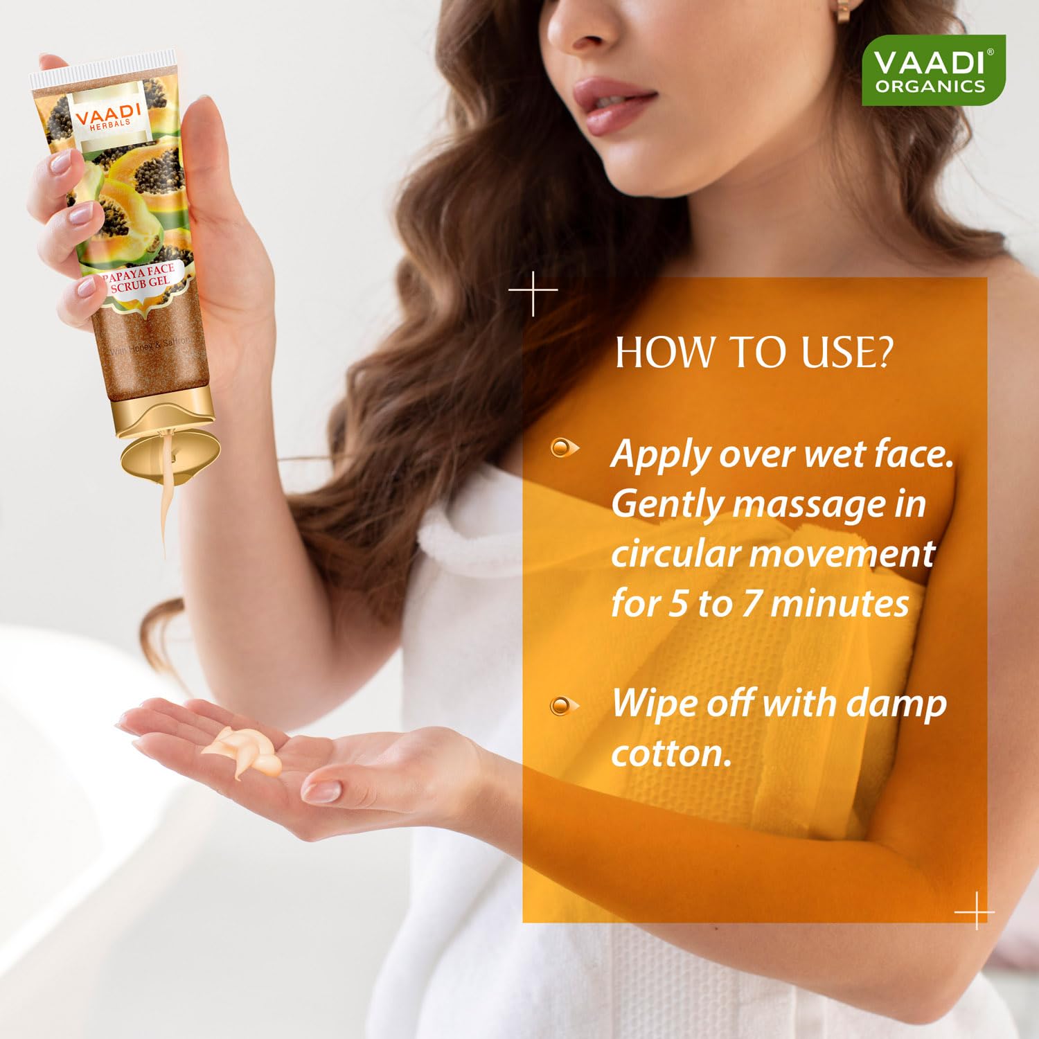 Papaya Scrub Gel with Honey and Saffron, 110g x 2