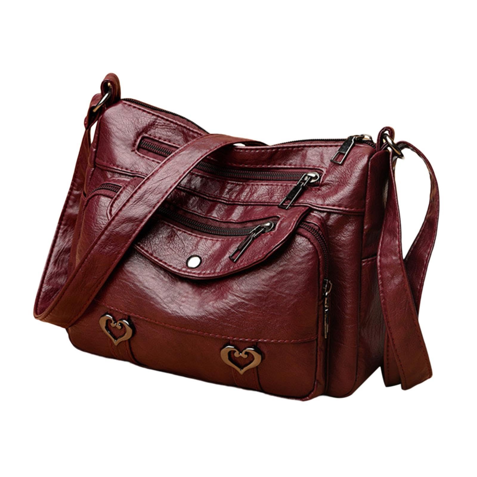 Atorse Women Shoulder Bag Crossbody Bag Pouch Tote Bag For Shopping Commuting Party Red