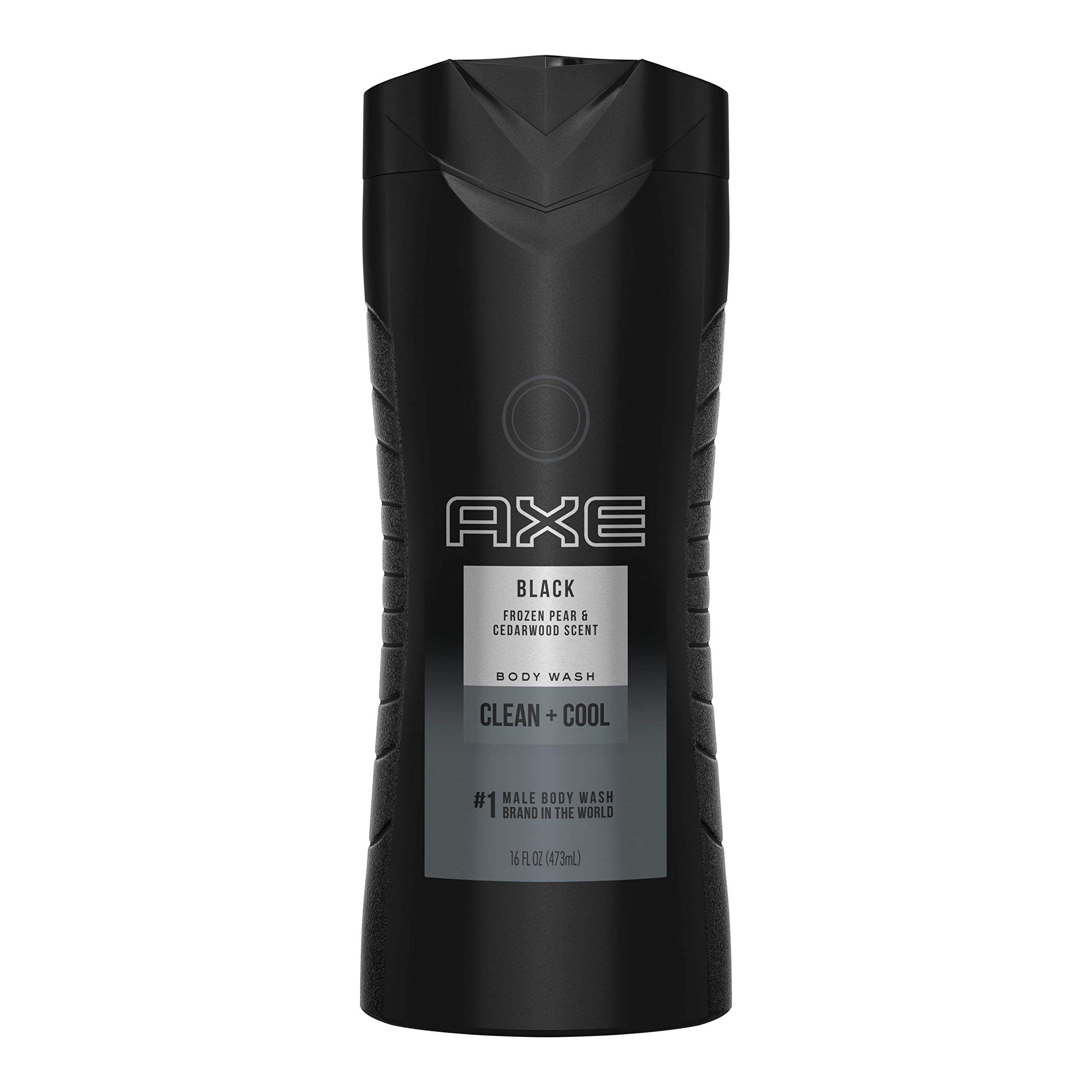 AXE Body Wash 12h Refreshing Scent Cleanser Black Frozen Pear and Cedarwood Men's Body Wash with 100 percent Plant-Based Moistur