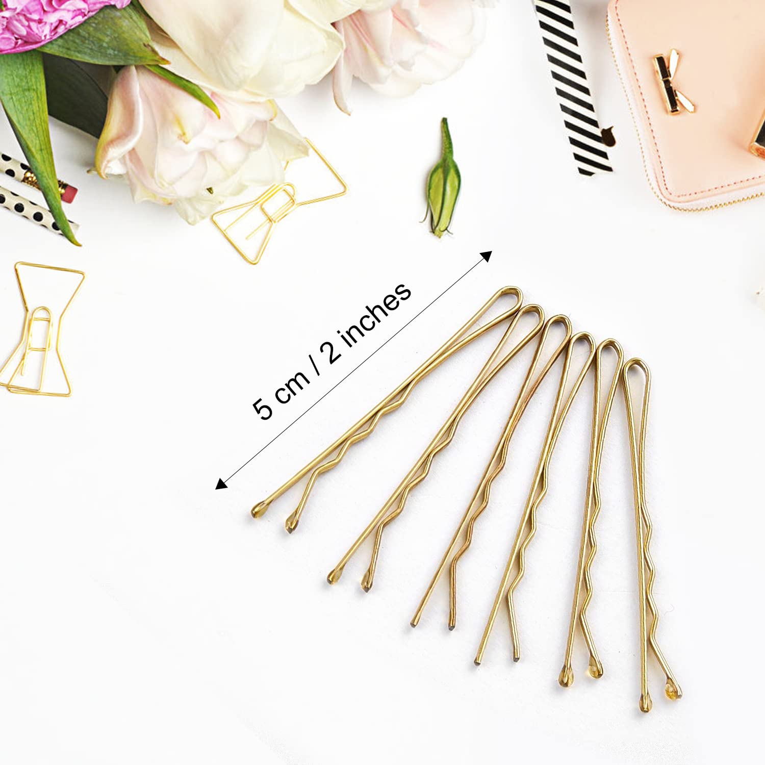 Morgles Blonde Bobby Pins, 120Pcs 2Inch Bobby Pins Blonde Hair Gold Hair Pins With Box, Blonde