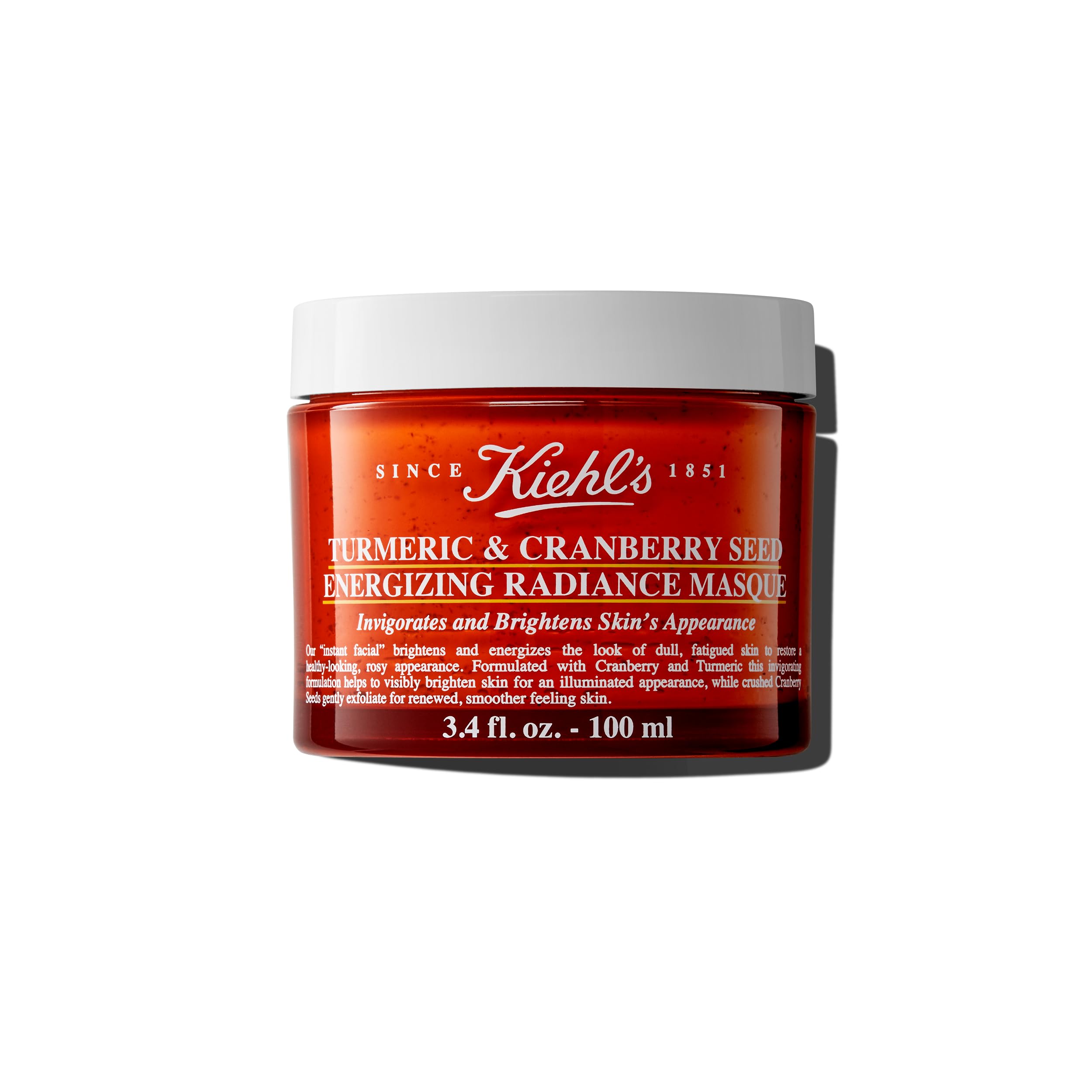 Kiehls Turmeric & Cranberry Seed Energizing Radiance Face Mask, Brightening Facial Mask, Invigorates Dull Skin, Gently Exfoliat