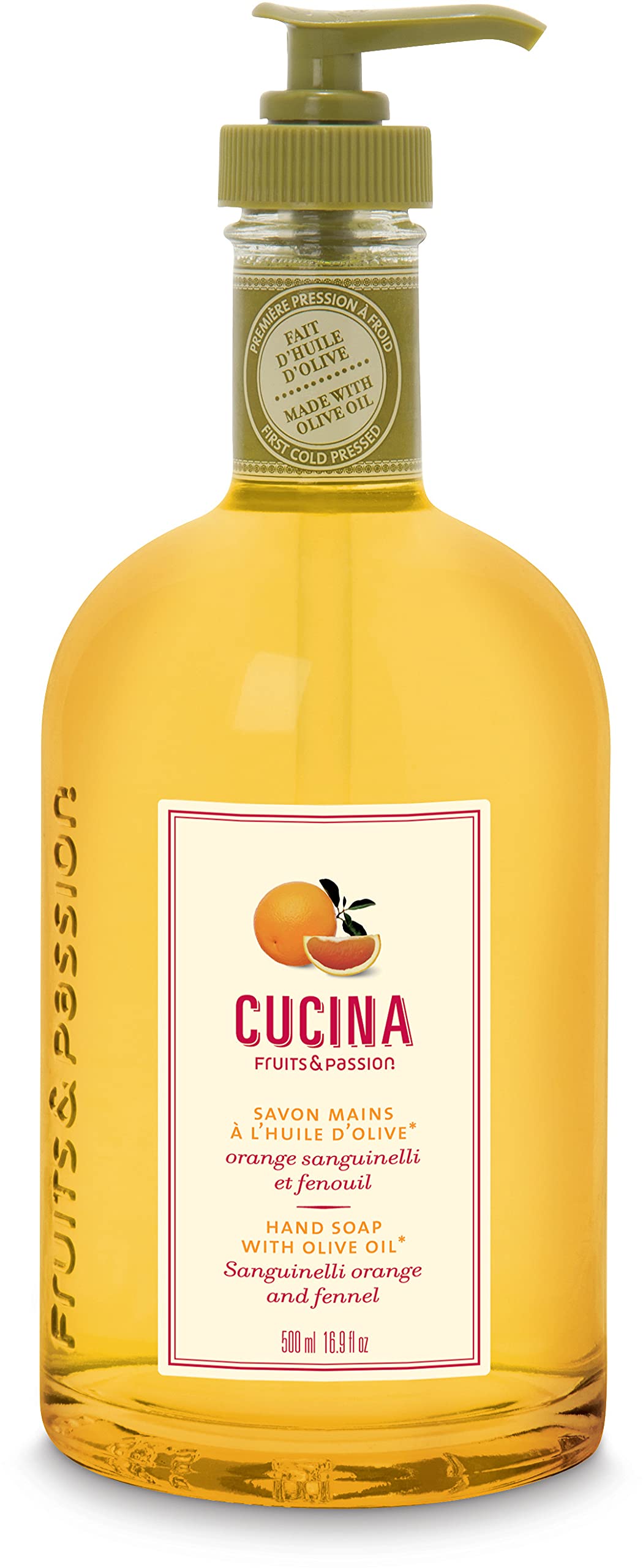 Fruits & Passion [Cucina Sanguinelli Orange & Fennel Hand Soap, (16.9 fl oz) - Luxury Kitchen Liquid Hand Soap, Vegan, Natural M