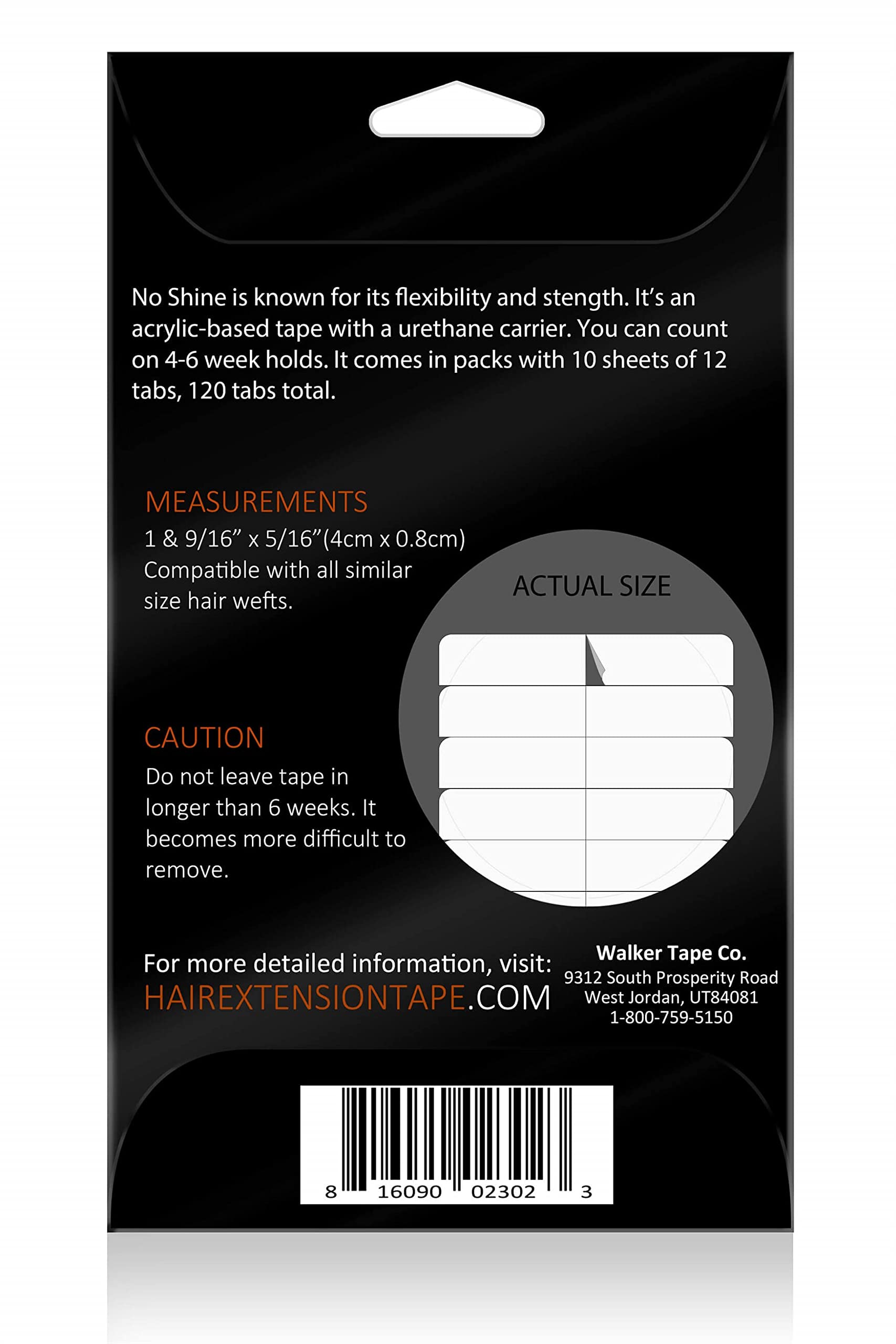 No Shine By Beautify Hypoallergenic Double Sided Hair Extension Tape, 4 Cm X 0.8 Cm, 120 Pre-Cut Tabs, One Color