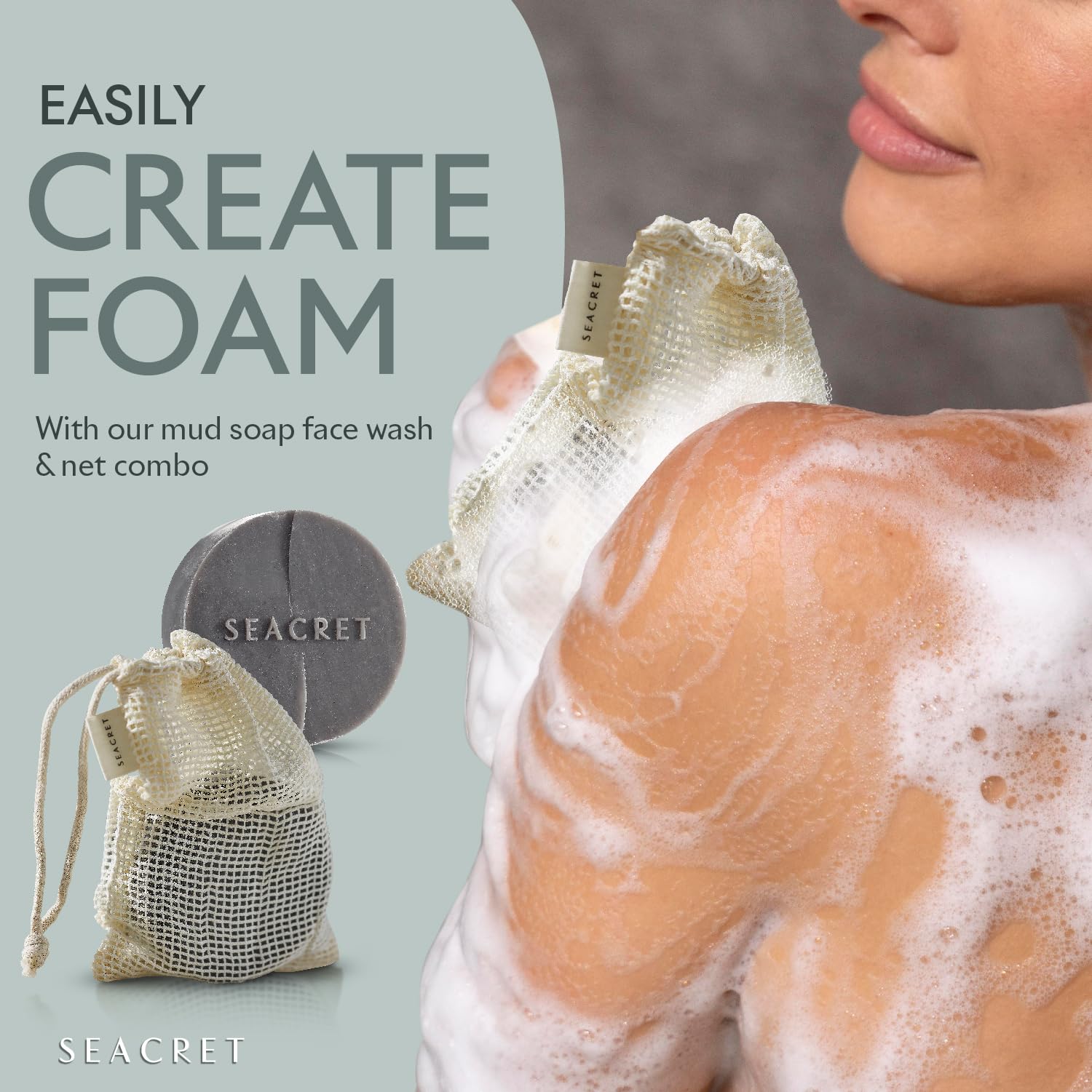 SEACRET Mud Soap with Foaming Net