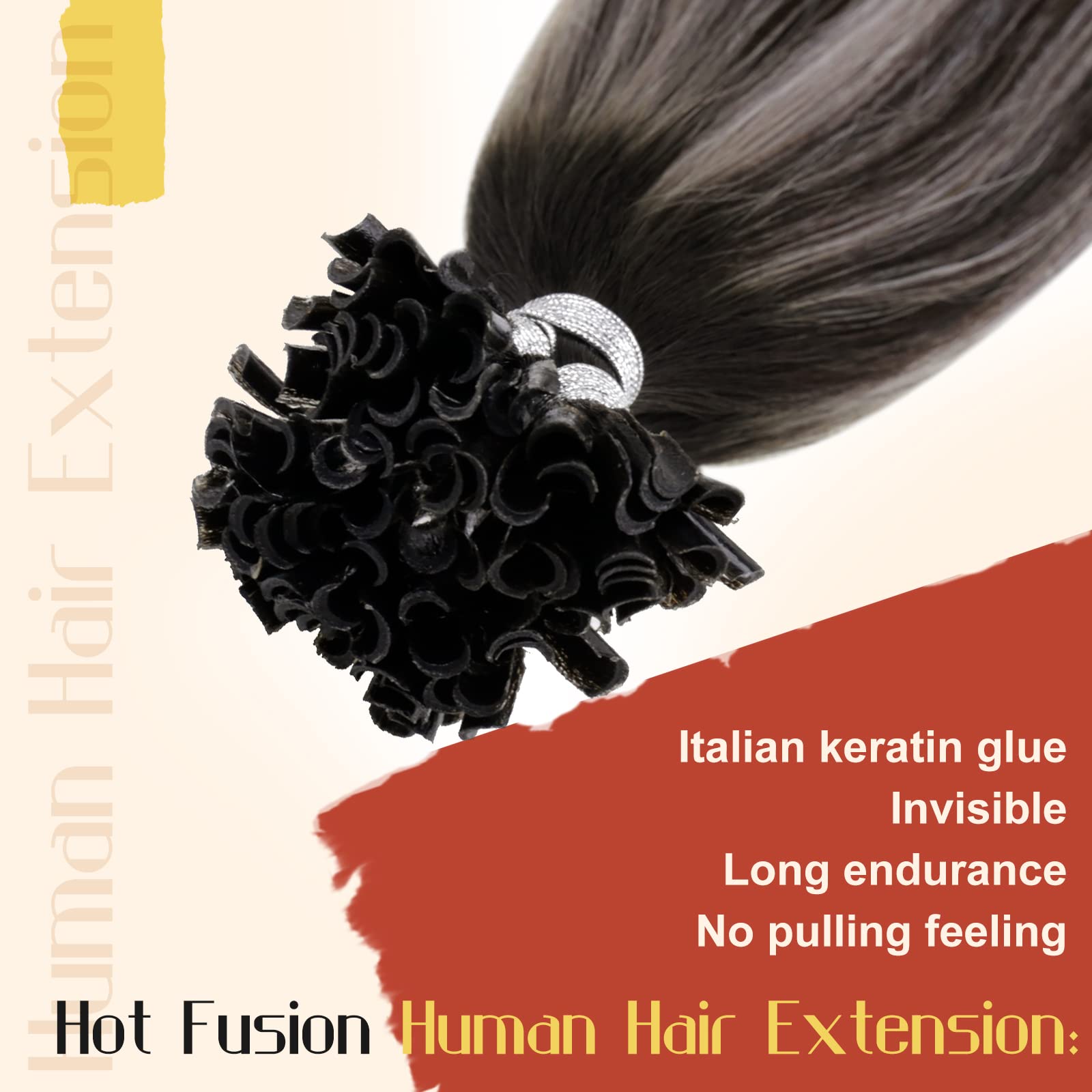 Hetto U Tip Hair Extensions Human Hair Black Ombre To Silver K Tip Hair Extensions Real Human Hair 14 Inch Keratin Tip Extension