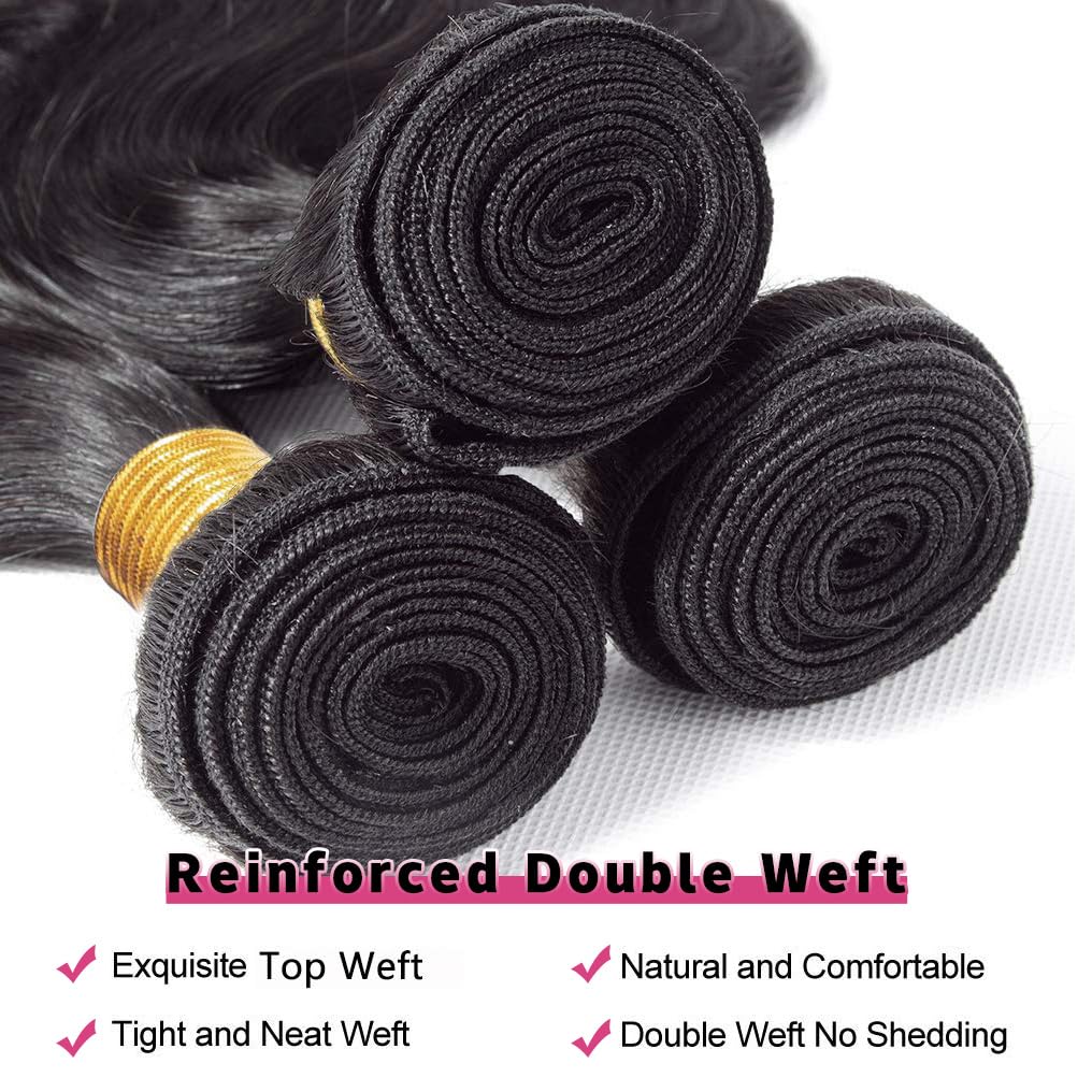 Body Wave Bundles Human Hair 100% Unprocessed Brazilian Virgin Human Hair Body Wave Bundles For Women 10A Ocean Wave 3 Bundles 1