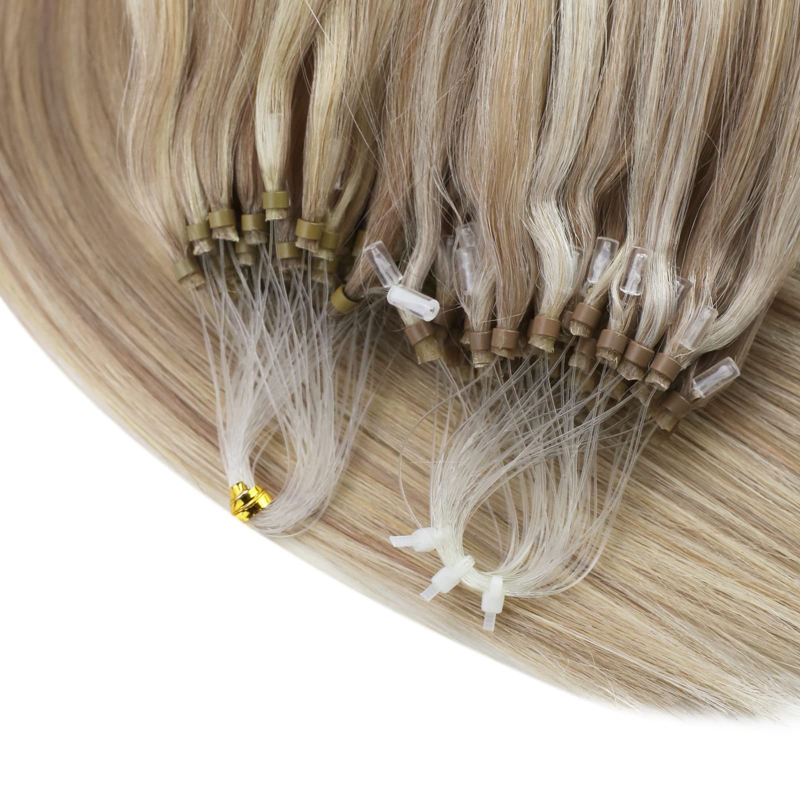 Sunny Micro Hair Extensions Human Hair Ash Blonde Highlight Bleach Blonde Micro Bead Human Hair Extensions Blonde Highlight Micr