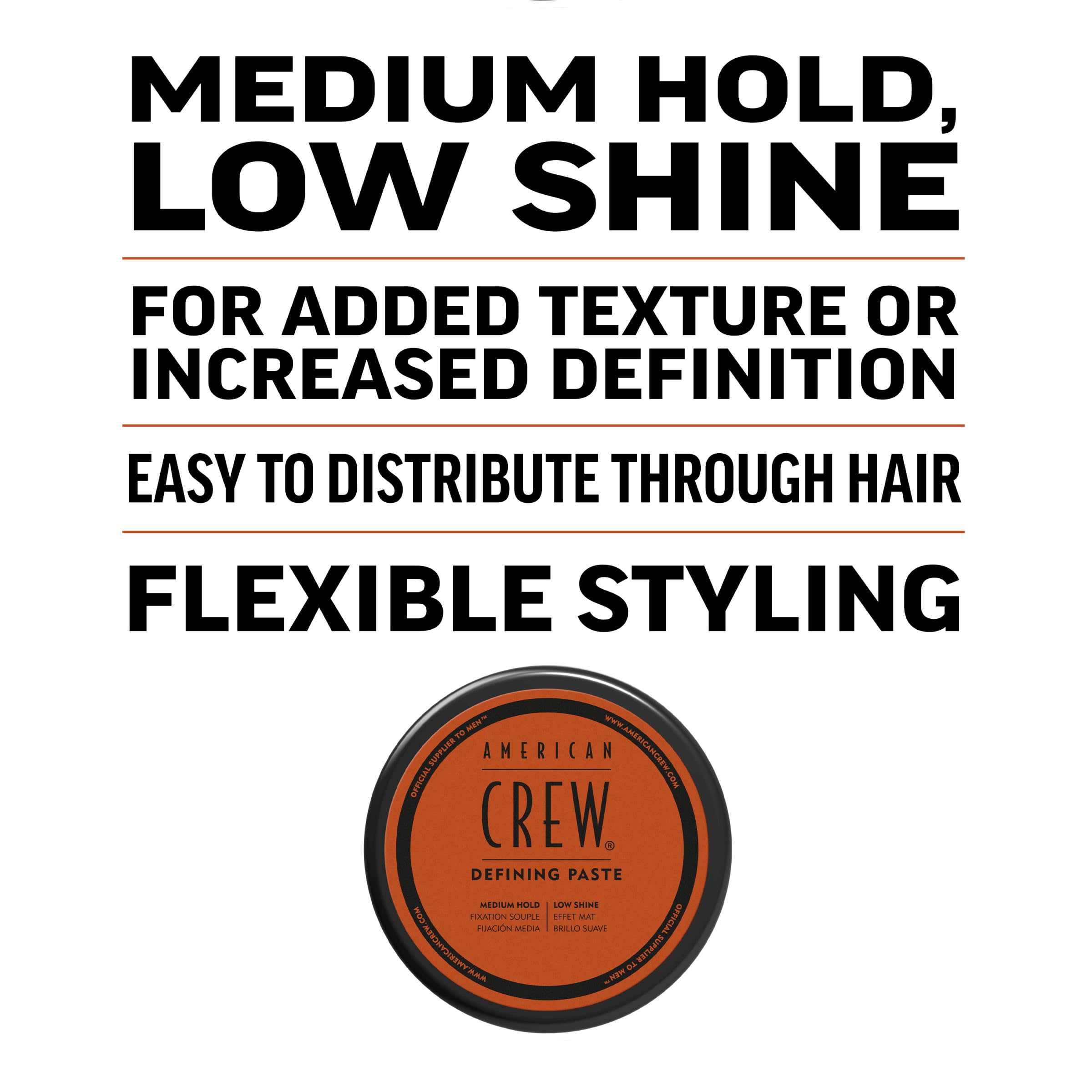 American Crew Men 's Hair Defining Paste, Like Hair Gel with Medium Hold Hair Gel & Low Shine, 3 oz