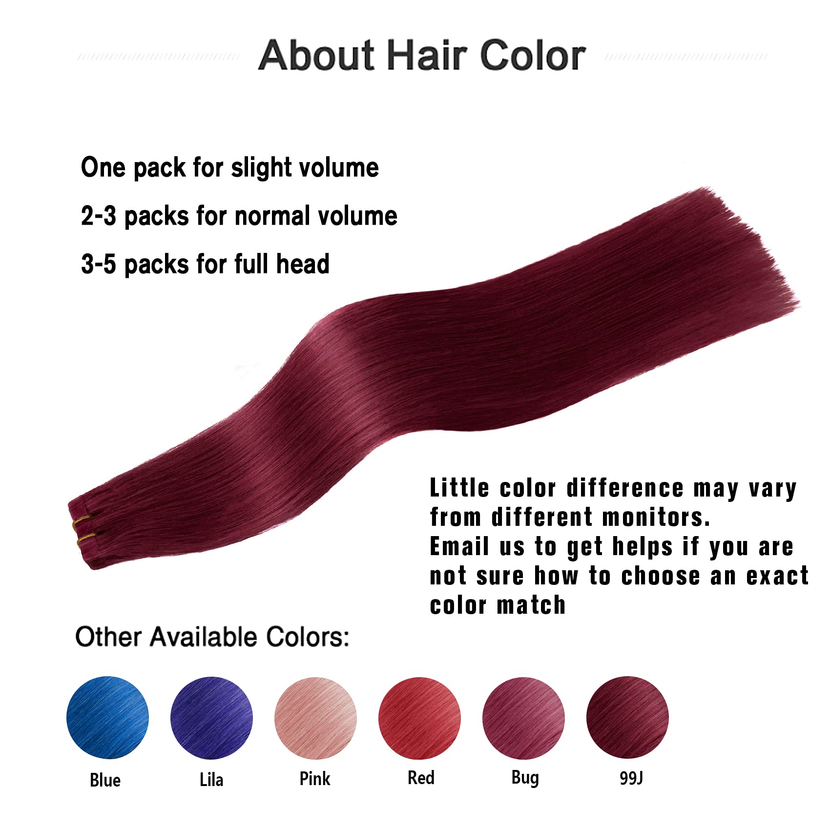 Tape In Hair Extensions 99J 100% Remy Human Hair Extensions Silky Straight For Fashion Women 20 Pcs/Package(14Inch #99J 30G)