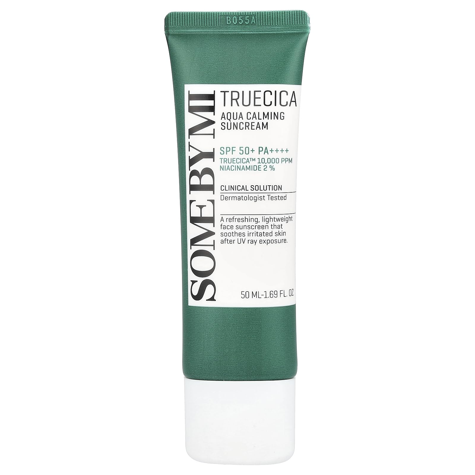 SOME BY MI Truecica Aqua Calming Suncream SPF50+ PA++++ 1.69 fl oz - Lightweight Hydrating Mineral Sunscreen for Sensitive & Acn