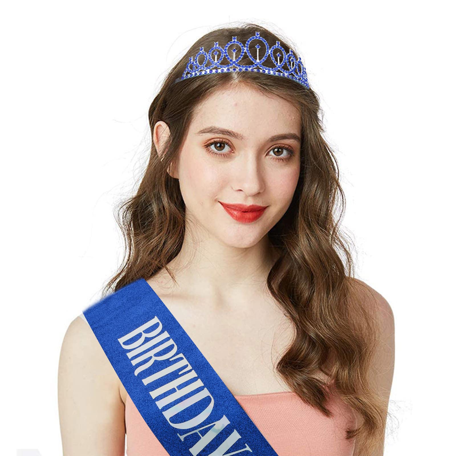 Birthday Queen Sash & Crystal Crown Kit CIEHER Birthday Crown and Sash Birthday Crowns for Women Birthday Sash Women Girls Crown