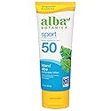 Alba Botanica Sunscreen Lotion, Sport, Spf 50, Fragrance Free, 3 Oz (Packaging May Vary)