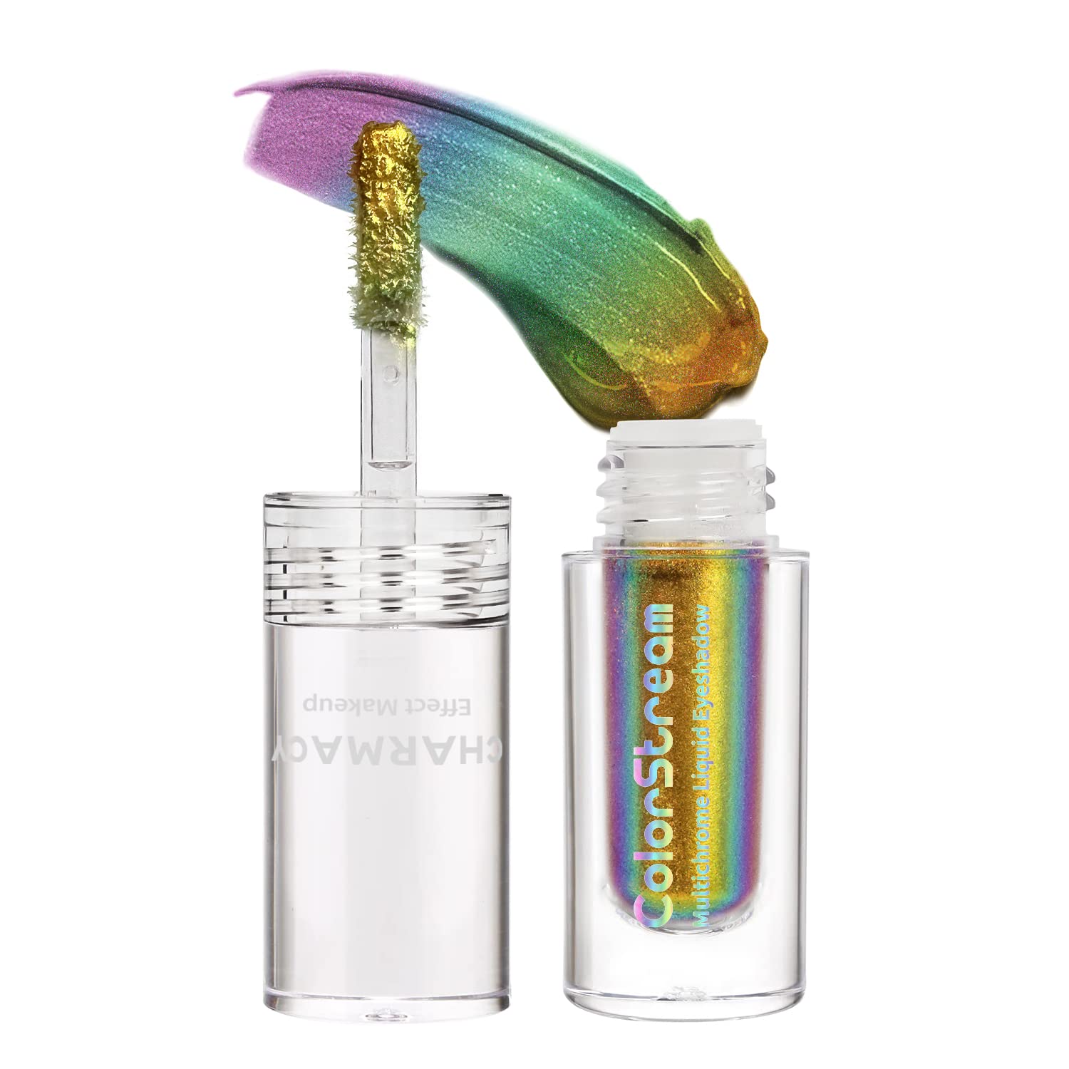 CHARMACY Duochrome Eyeshadow Liquid, Intense Multicolor Shifting, Long Lasting Glitter Eyeshadow, Metallic Pigments Sparkling Sh